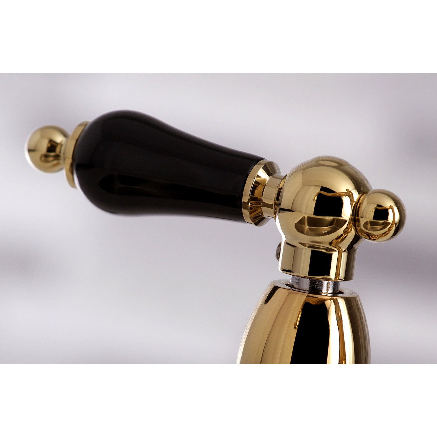 Kingston Heirloom KS3272PKLBS - Duchess Two-Handle 4-Hole Deck Mount Bridge Kitchen Faucet with Brass Sprayer, Polished Brass — thumbnail 2