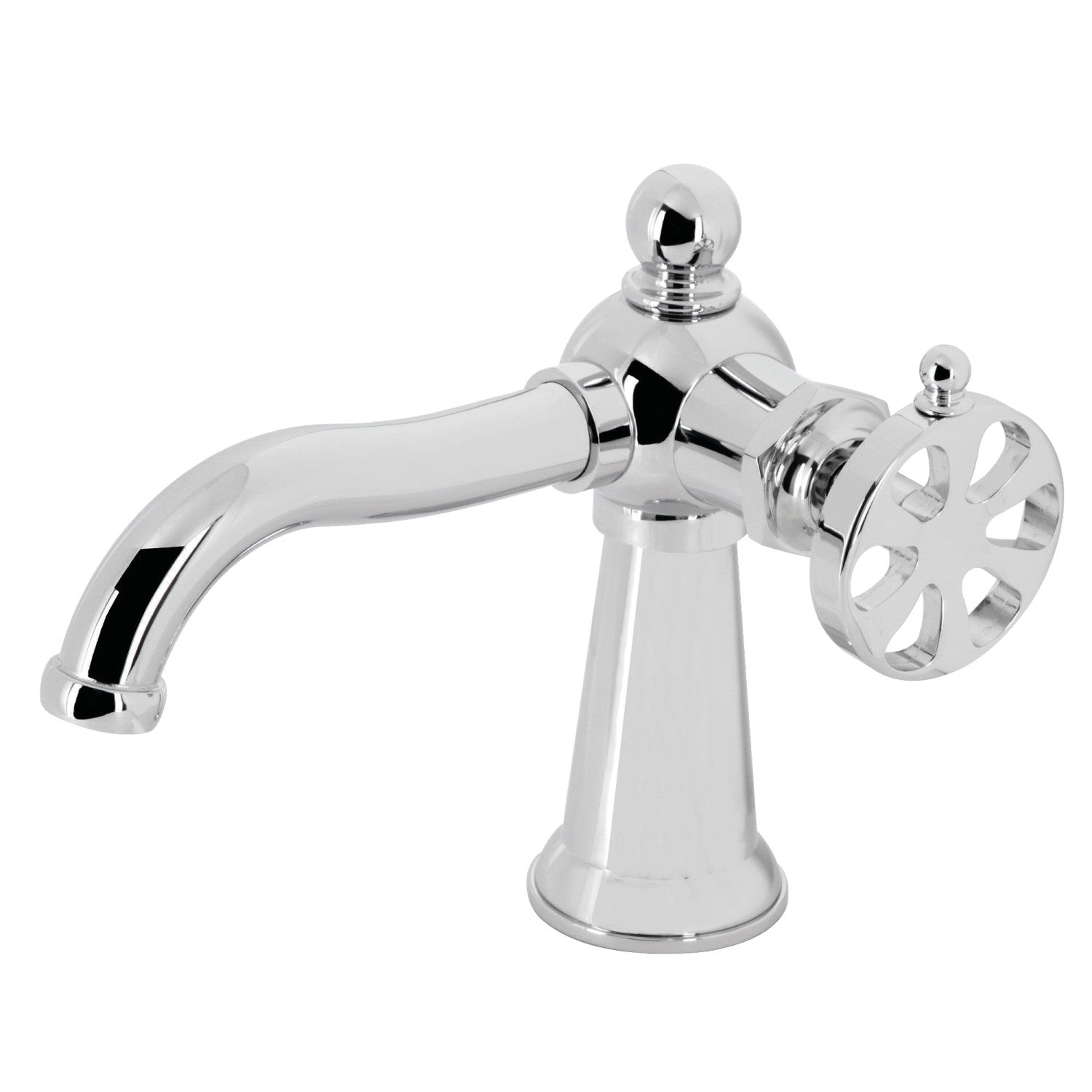 Kingston Tulare KS3541RX - Belknap One-Handle 1-Hole Bathroom Faucet with Push Pop-Up Drain, Polished Chrome