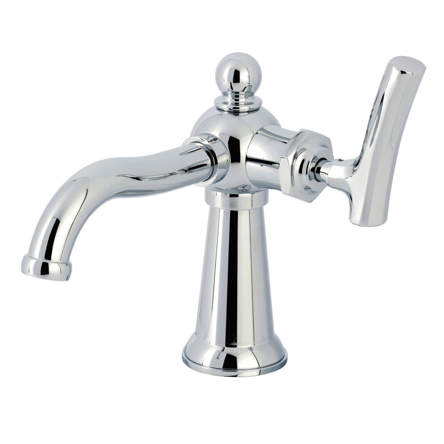 Kingston Tulare KS3541TKL - Hallerbos One-Handle 1-Hole Bathroom Faucet with Push Pop-Up Drain, Polished Chrome