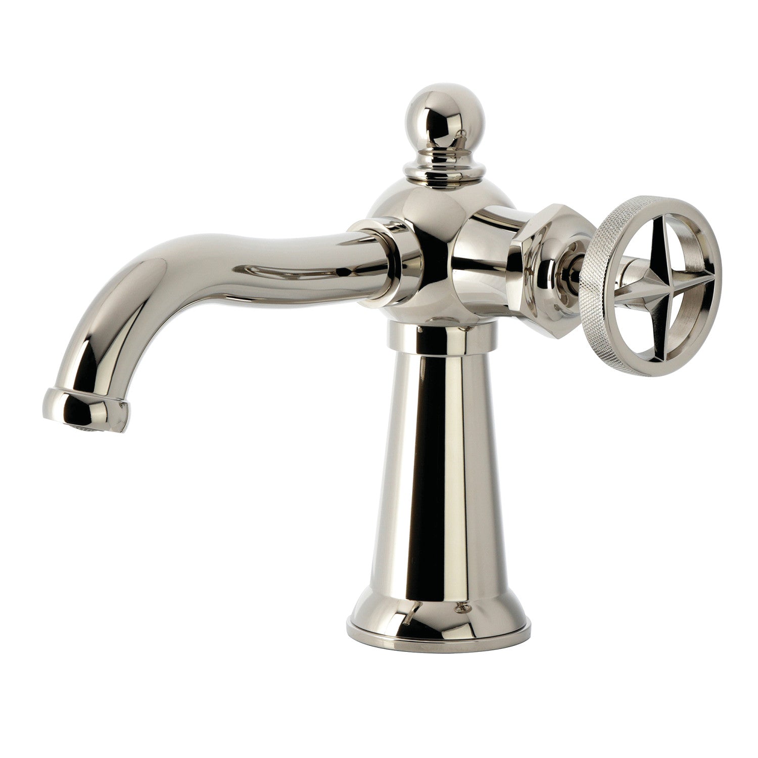 Kingston Tulare KS3546RNX - Ostro One-Handle 1-Hole Bathroom Faucet with Push Pop-Up Drain, Polished Nickel