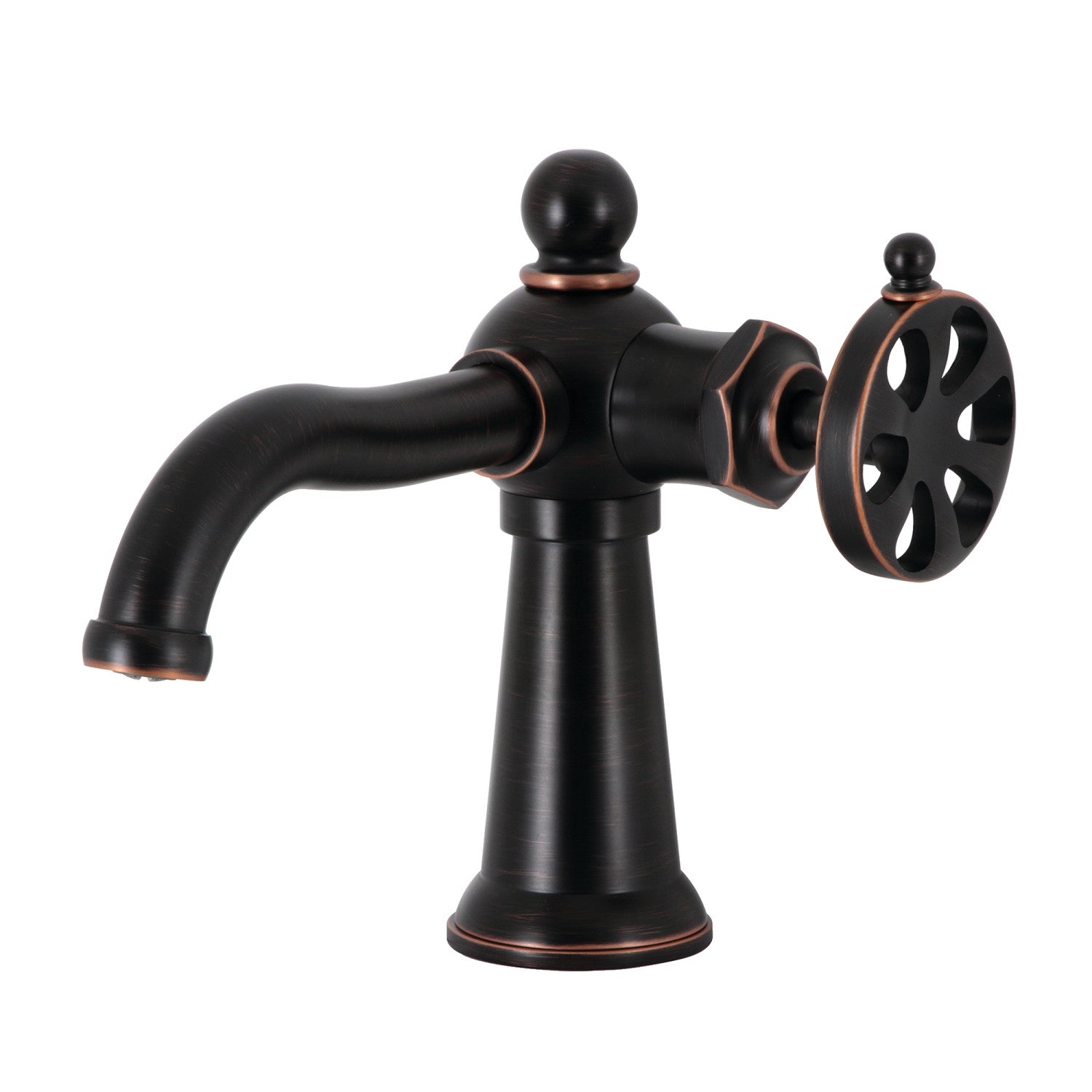 Kingston Tulare KS354RXNB - Belknap One-Handle 1-Hole Bathroom Faucet with Push Pop-Up Drain, Naples Bronze