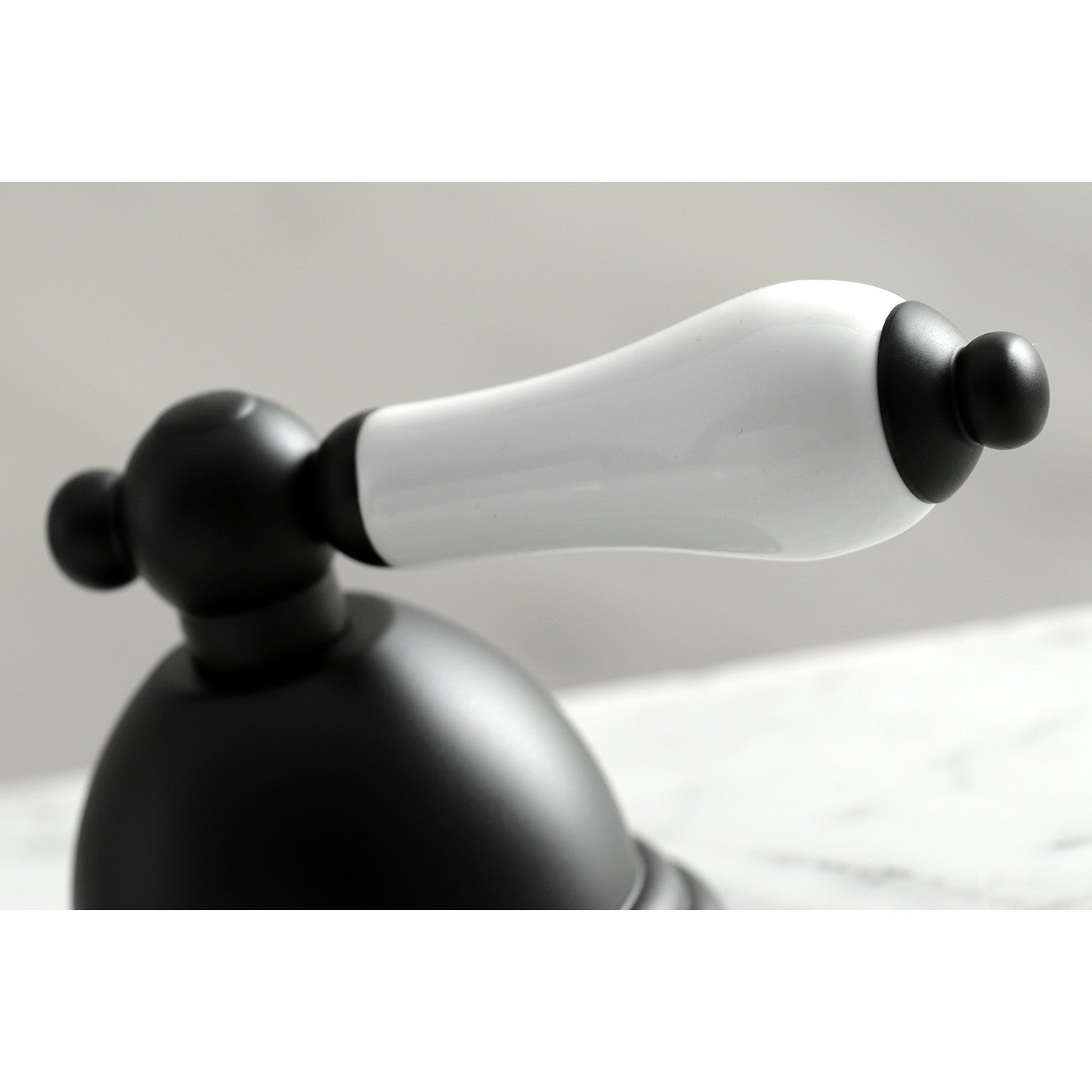 Kingston Heirloom KS3960PL - Restoration Two-Handle 3-Hole Deck Mount Widespread Bathroom Faucet with Brass Pop-Up, Matte Black — thumbnail 2