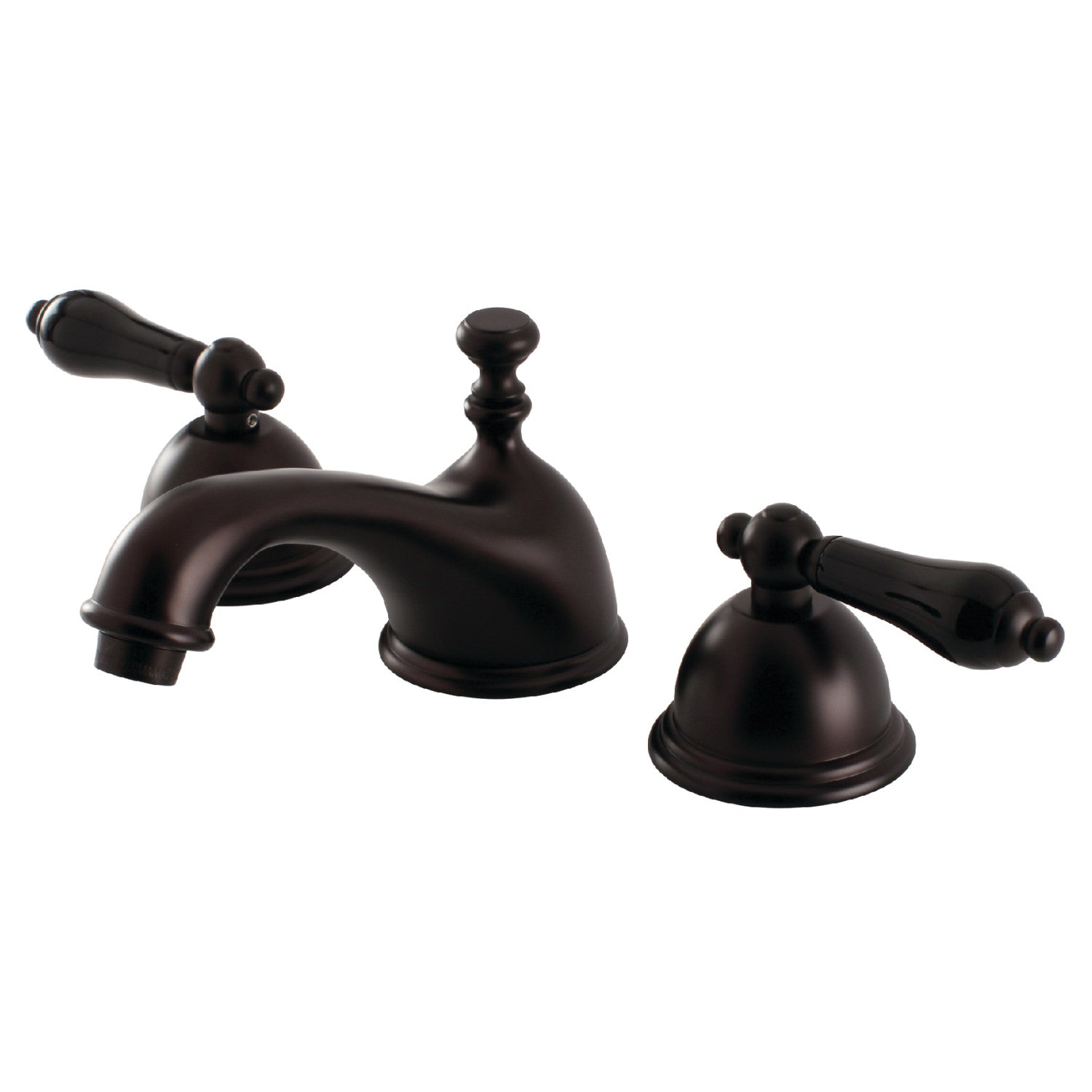 Kingston Heirloom KS3965PKL - Duchess Two-Handle 3-Hole Deck Mount Widespread Bathroom Faucet with Brass Pop-Up, Oil Rubbed Bronze