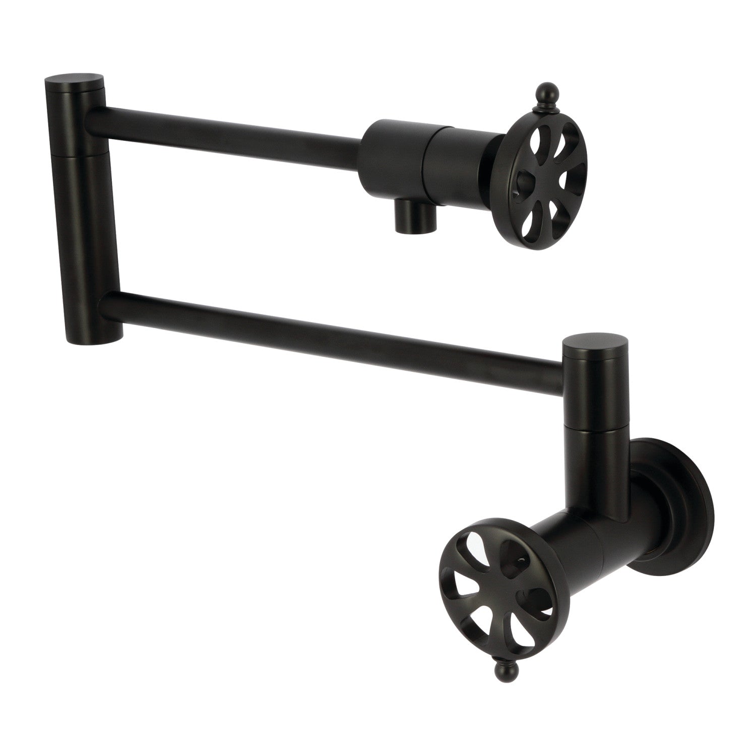 Kingston Sona KS4100RX - Belknap Two-Handle 1-Hole Wall Mount Pot Filler Faucet, Matte Black