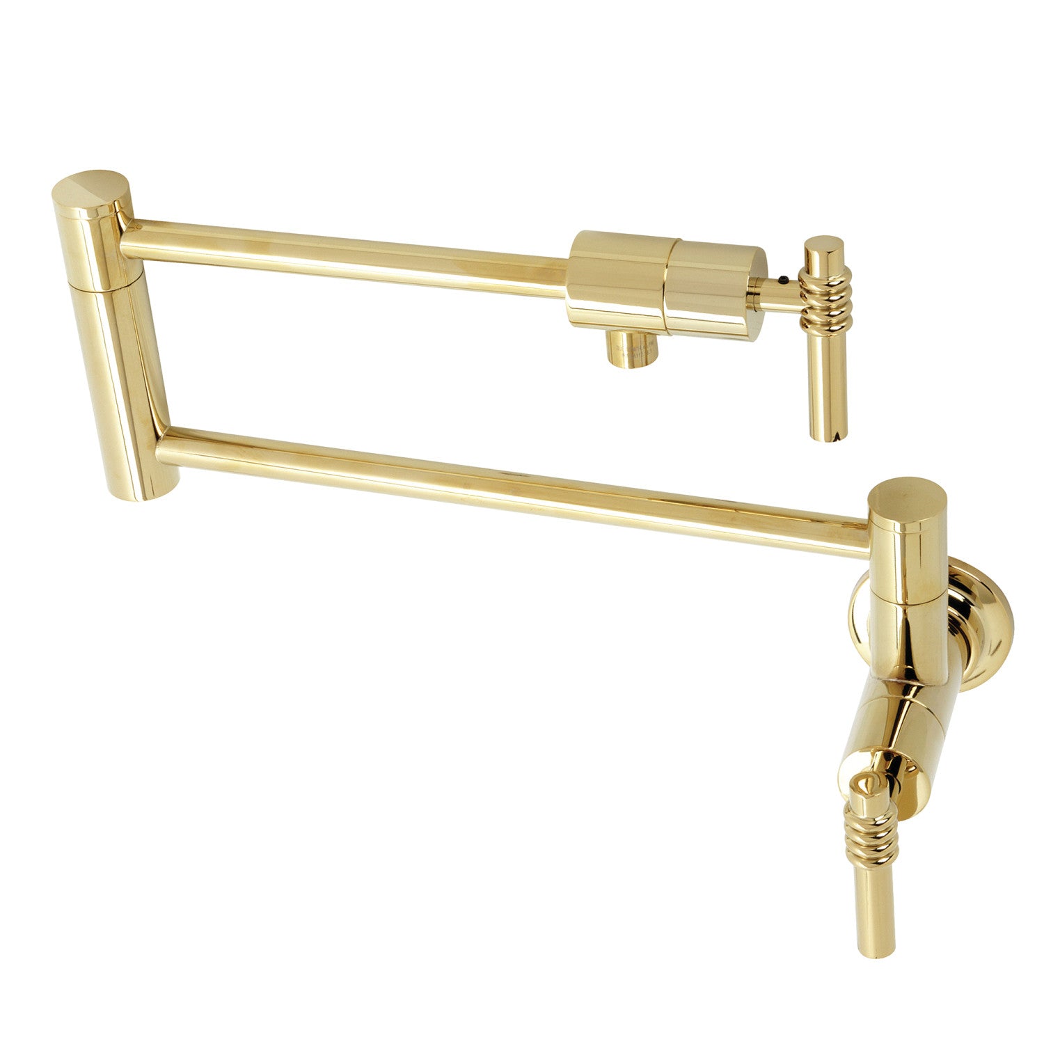 Kingston Sona KS4102ML - Milano Two-Handle 1-Hole Wall Mount Pot Filler Faucet, Polished Brass