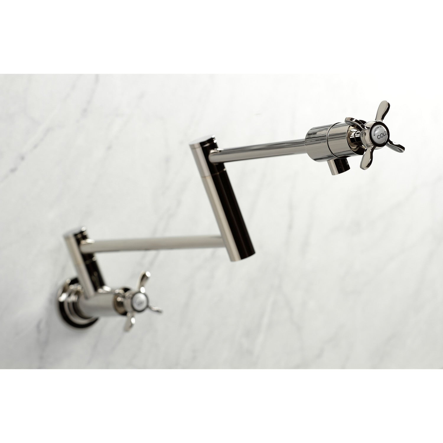Kingston Sona KS4106BEX - Essex Two-Handle 1-Hole Wall Mount Pot Filler Faucet, Polished Nickel — thumbnail 2