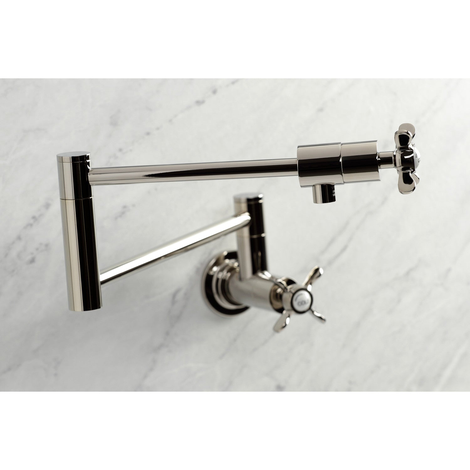 Kingston Sona KS4106BEX - Essex Two-Handle 1-Hole Wall Mount Pot Filler Faucet, Polished Nickel — thumbnail 3