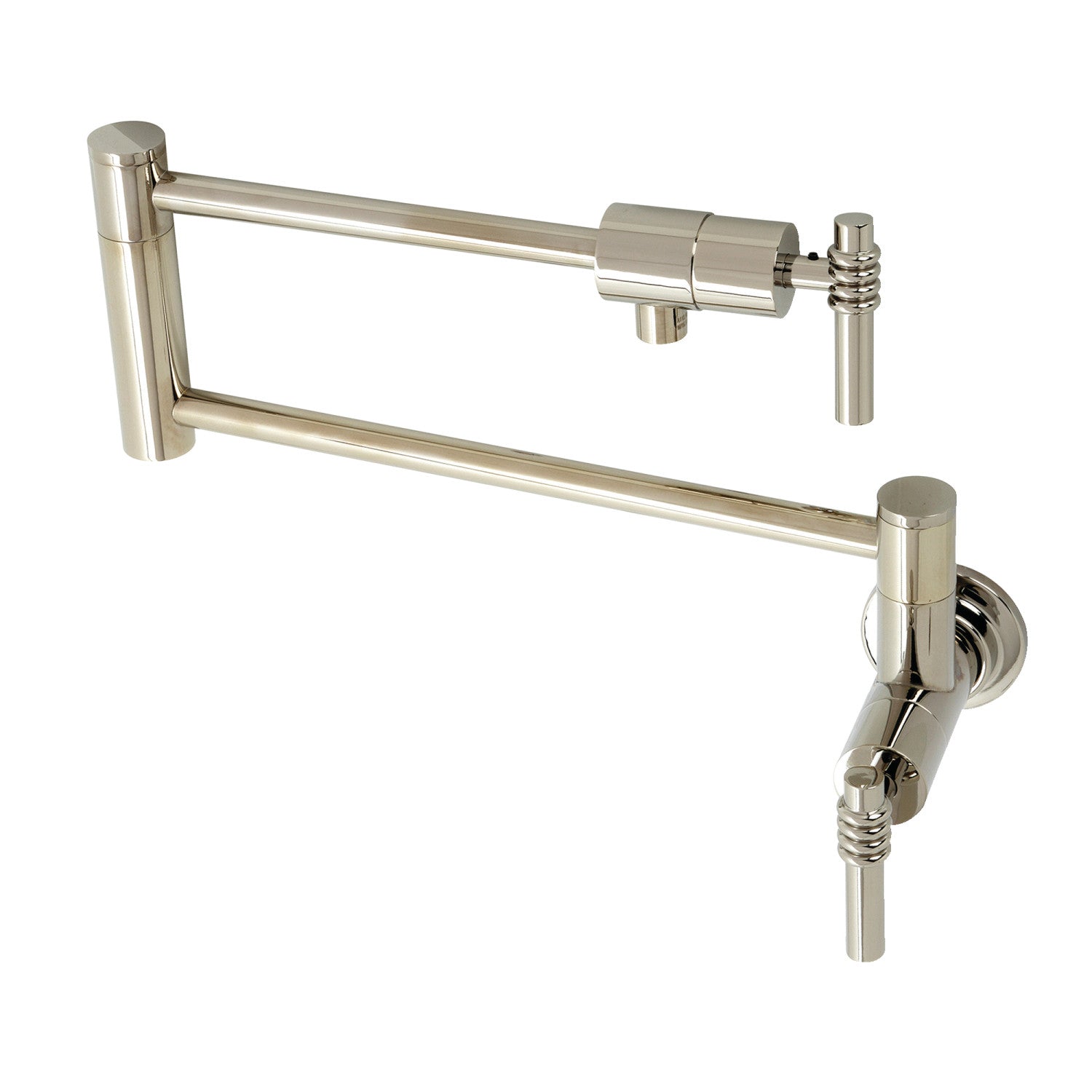 Kingston Sona KS4106ML - Milano Two-Handle 1-Hole Wall Mount Pot Filler Faucet, Polished Nickel
