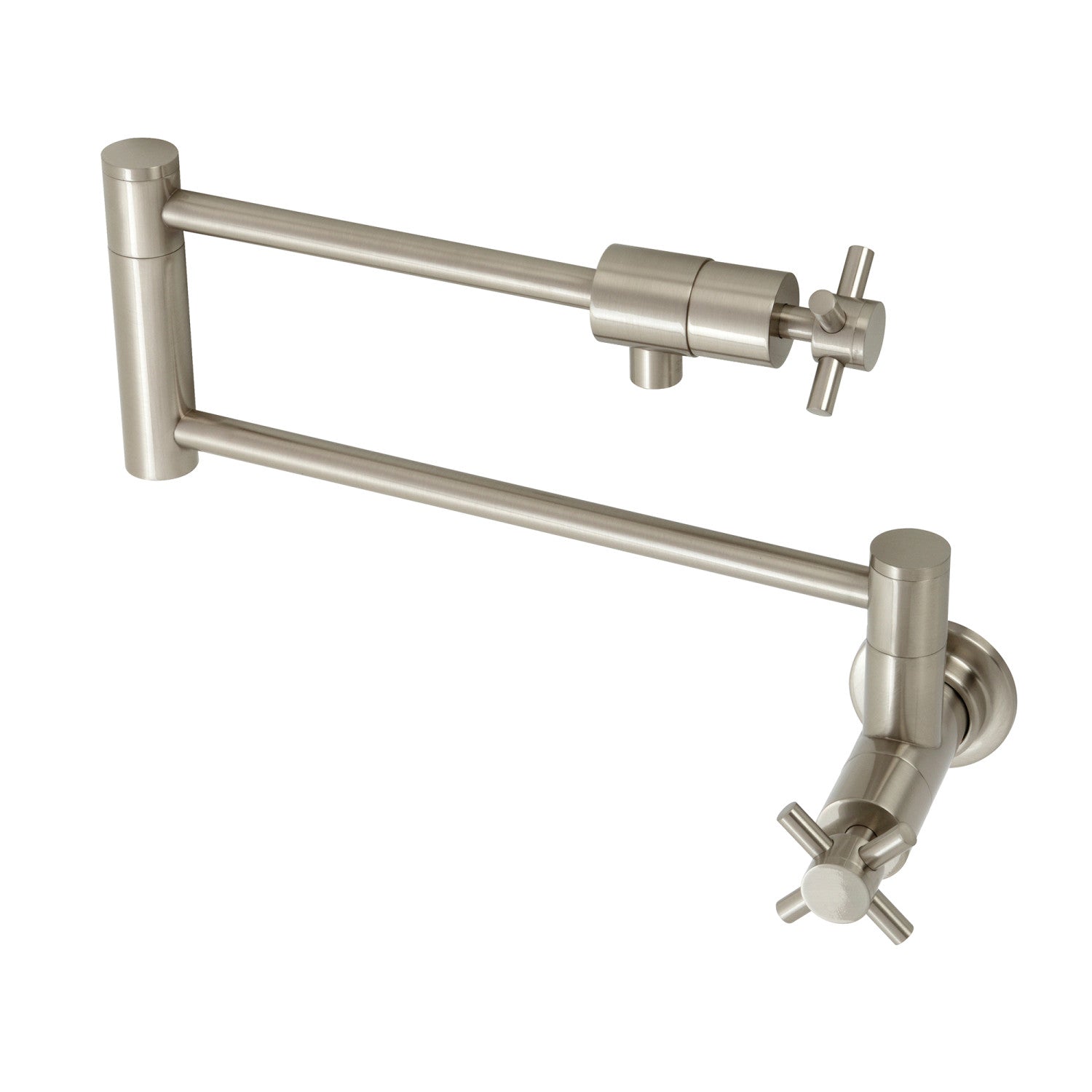 Kingston Sona KS4108DX - Concord Two-Handle 1-Hole Wall Mount Pot Filler Faucet, Brushed Nickel