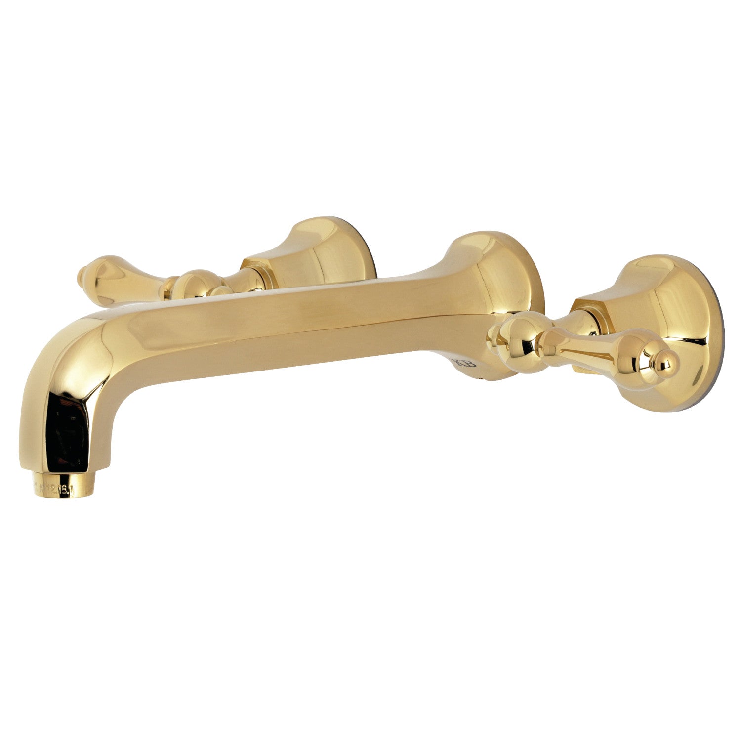 Kingston Tulare KS4122AL - Metropolitan Double-Handle 3-Hole Wall Mount Bathroom Faucet, Polished Brass