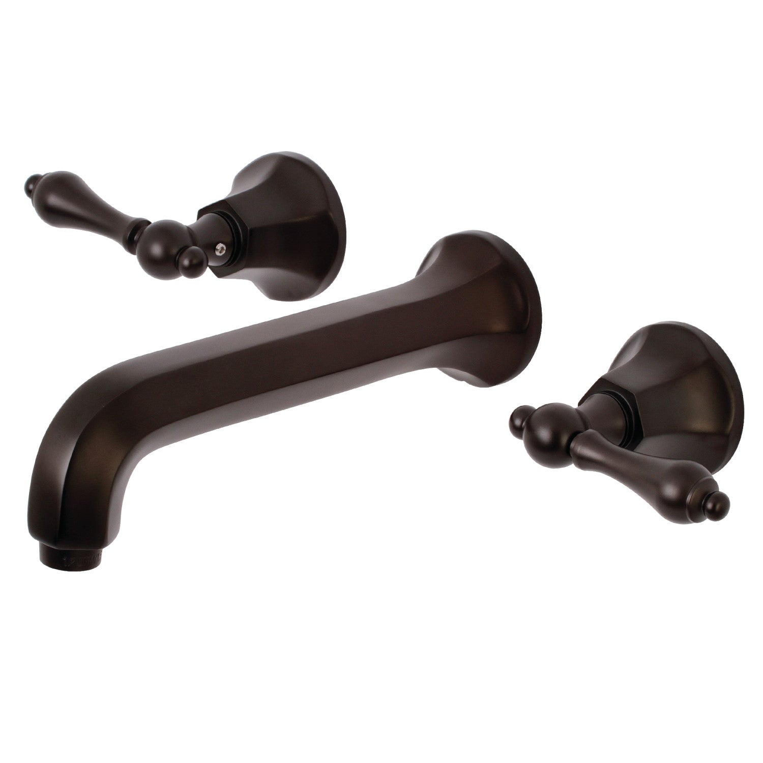 Kingston Tulare KS4125AL - Metropolitan Double-Handle 3-Hole Wall Mount Bathroom Faucet, Oil Rubbed Bronze