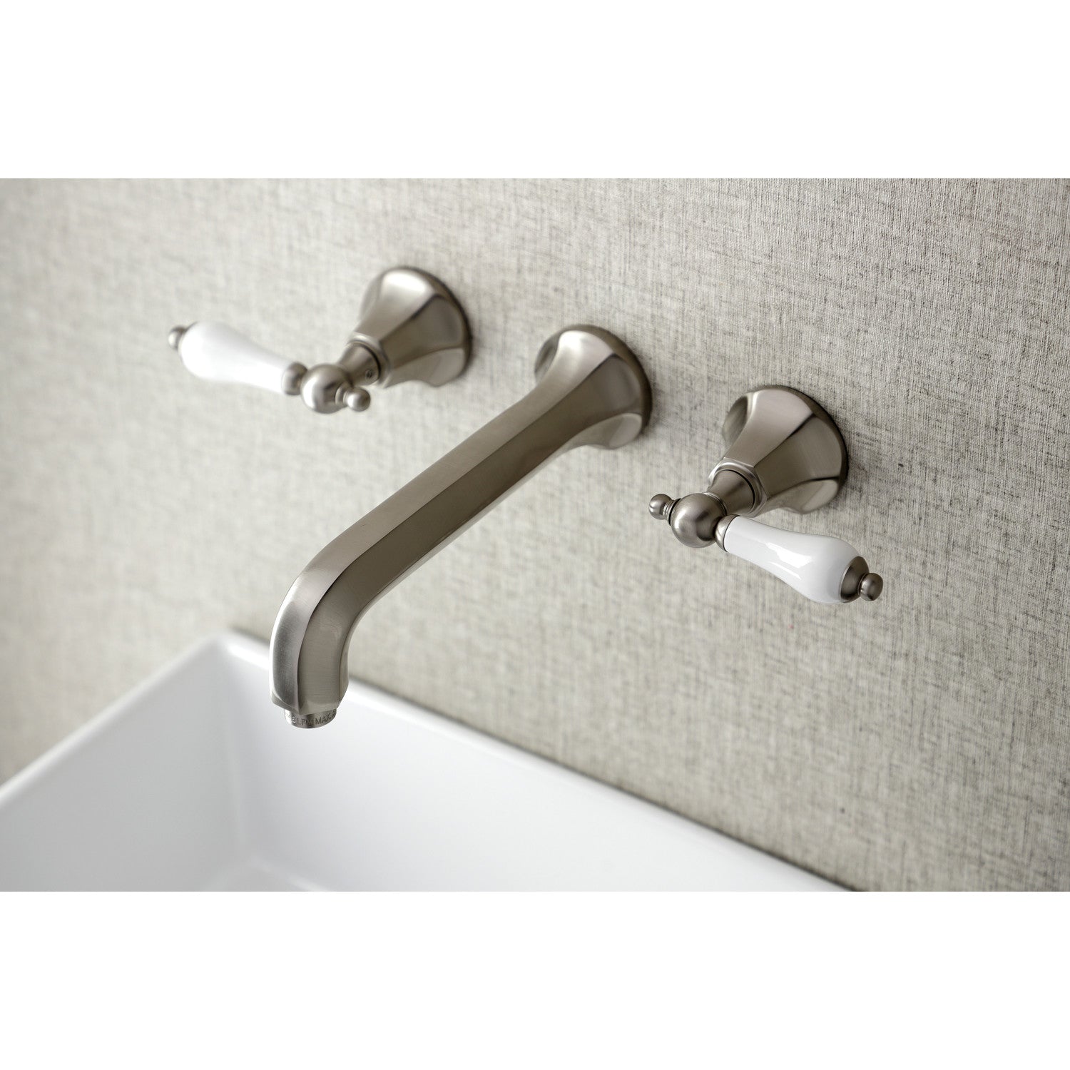 Kingston Tulare KS4128PL - Metropolitan Double-Handle 3-Hole Wall Mount Bathroom Faucet, Brushed Nickel — thumbnail 2