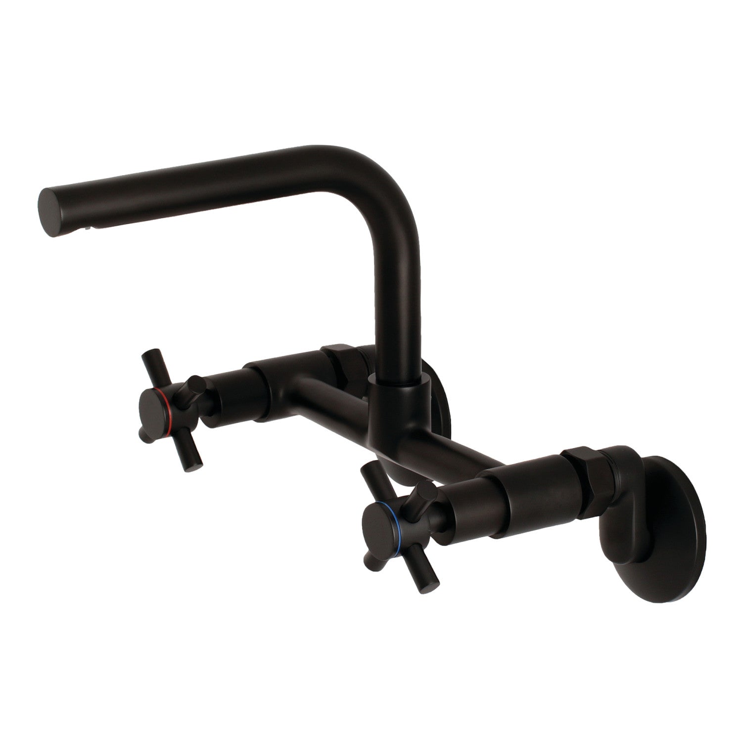Kingston Sona KS412MB - Concord Two-Handle 2-Hole Wall Mount Kitchen Faucet, Matte Black