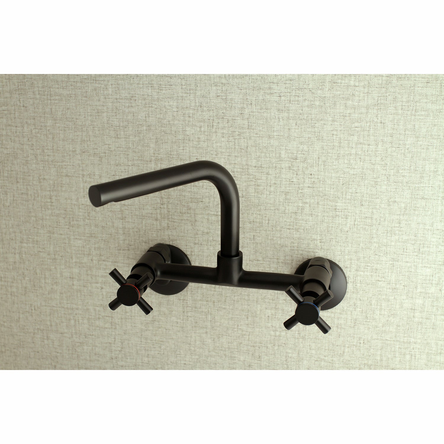Kingston Sona KS412MB - Concord Two-Handle 2-Hole Wall Mount Kitchen Faucet, Matte Black — thumbnail 3