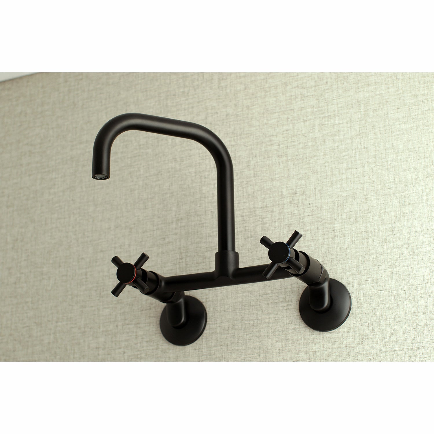 Kingston Sona KS413MB - Concord Two-Handle 2-Hole Wall Mount Kitchen Faucet, Matte Black — thumbnail 2