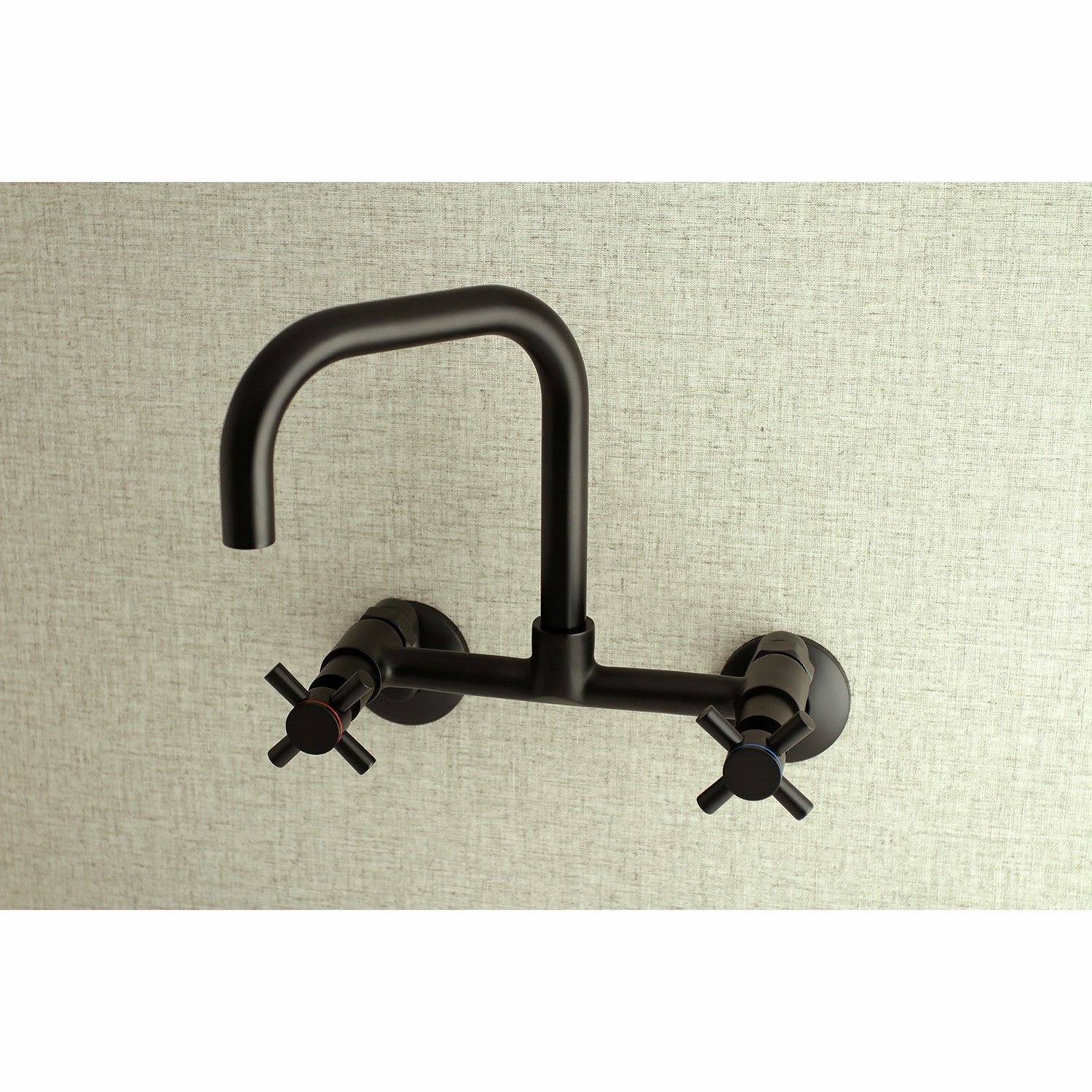 Kingston Sona KS413MB - Concord Two-Handle 2-Hole Wall Mount Kitchen Faucet, Matte Black — thumbnail 3