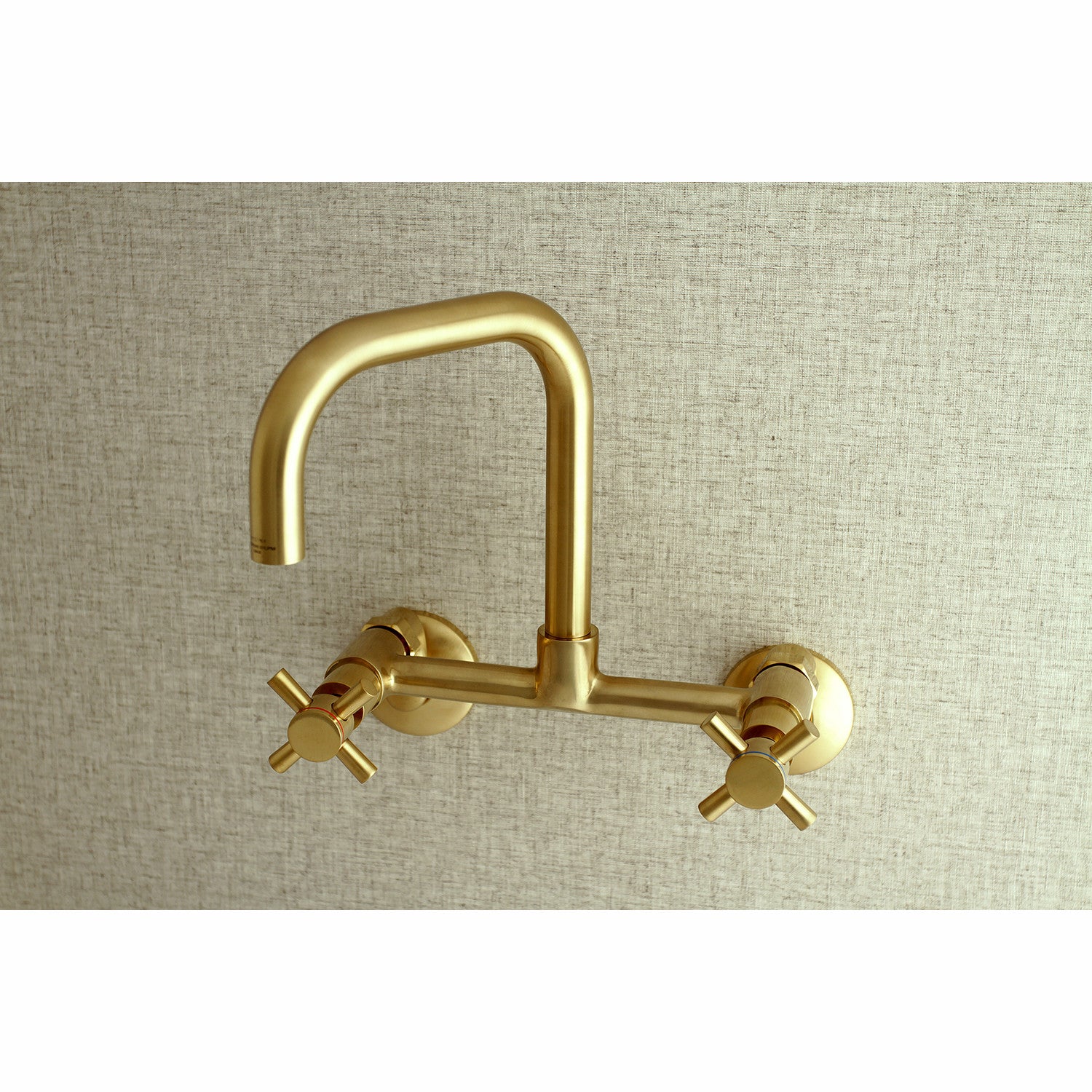 Kingston Sona KS413SB - Concord Two-Handle 2-Hole Wall Mount Kitchen Faucet, Brushed Brass — thumbnail 3