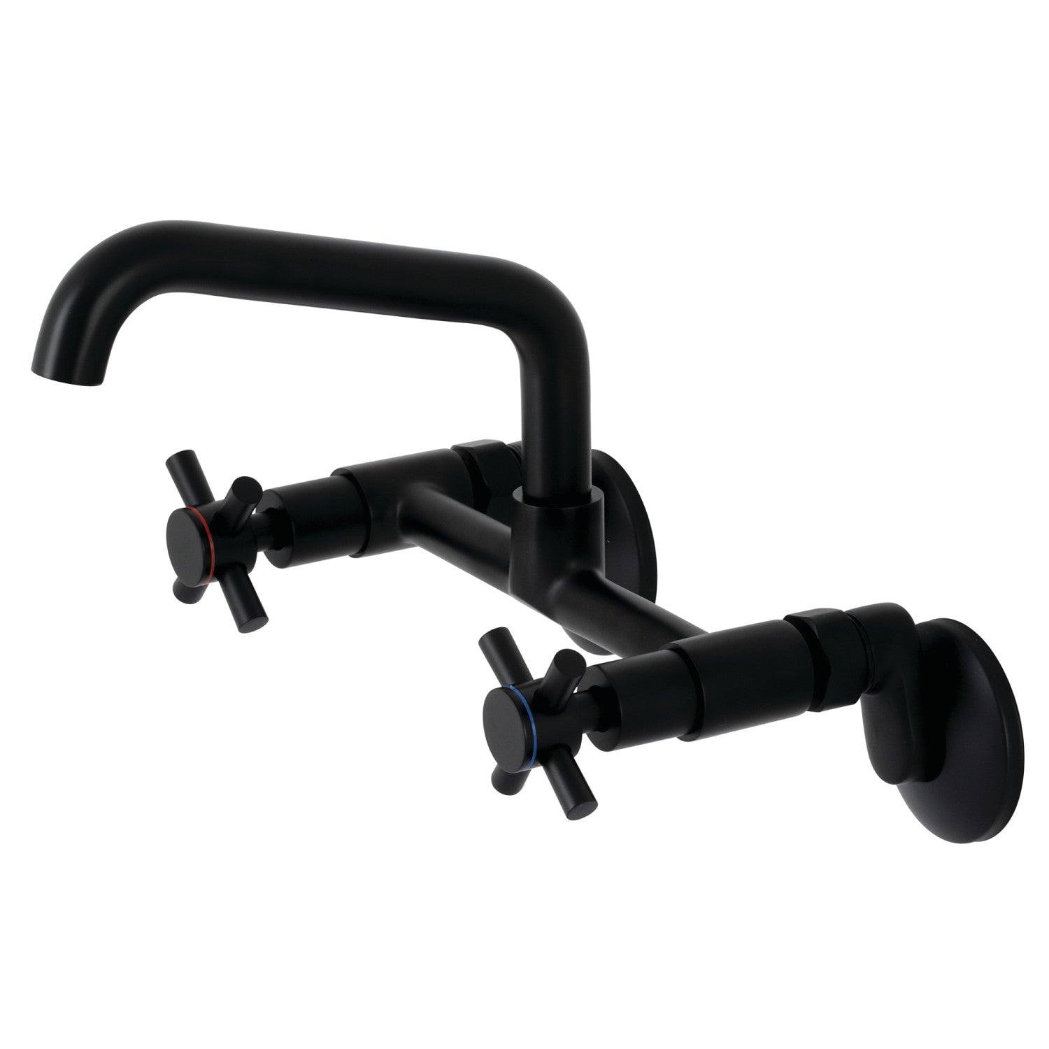 Kingston Sona KS423MB - Concord Two-Handle 2-Hole Wall Mount Kitchen Faucet, Matte Black