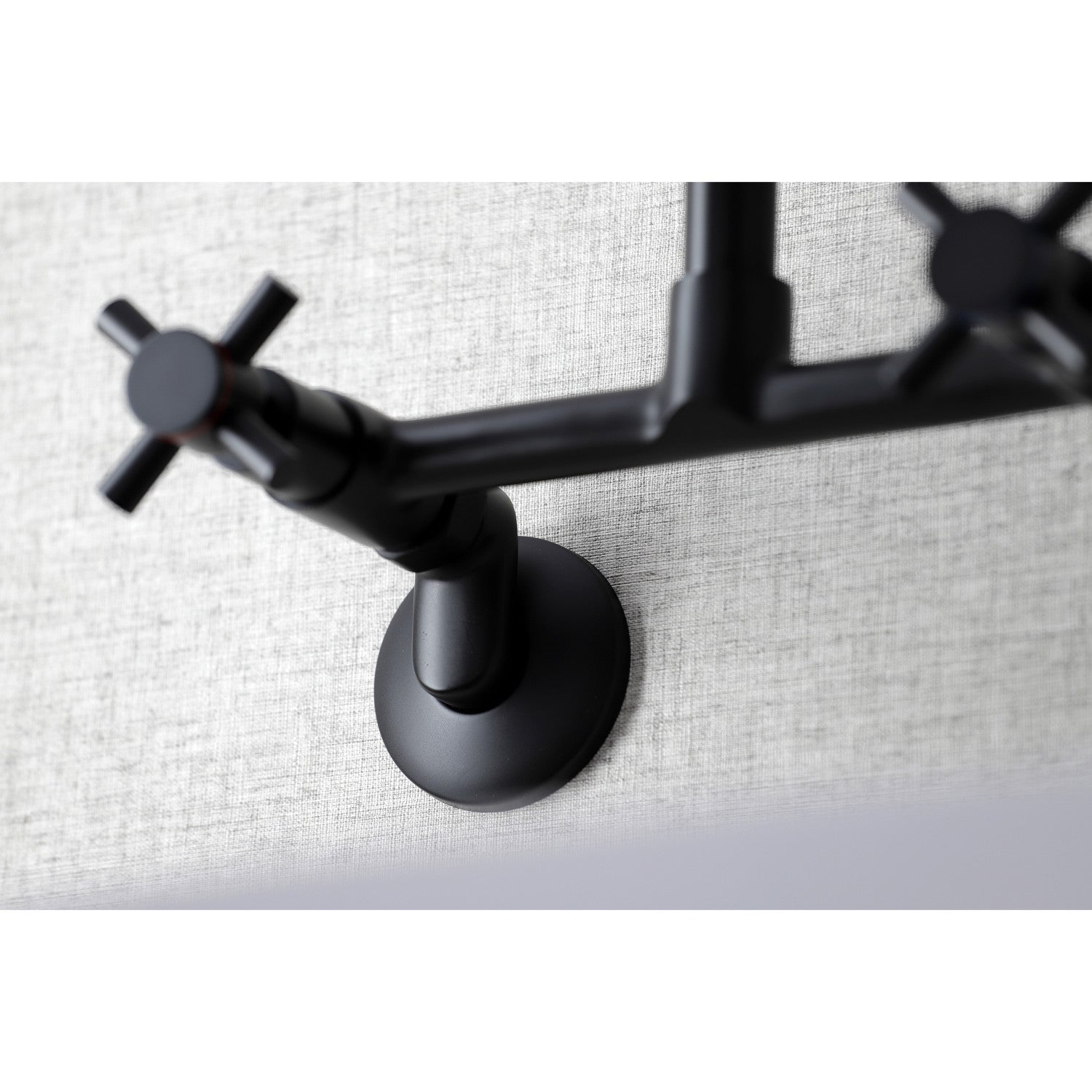 Kingston Sona KS423MB - Concord Two-Handle 2-Hole Wall Mount Kitchen Faucet, Matte Black — thumbnail 3