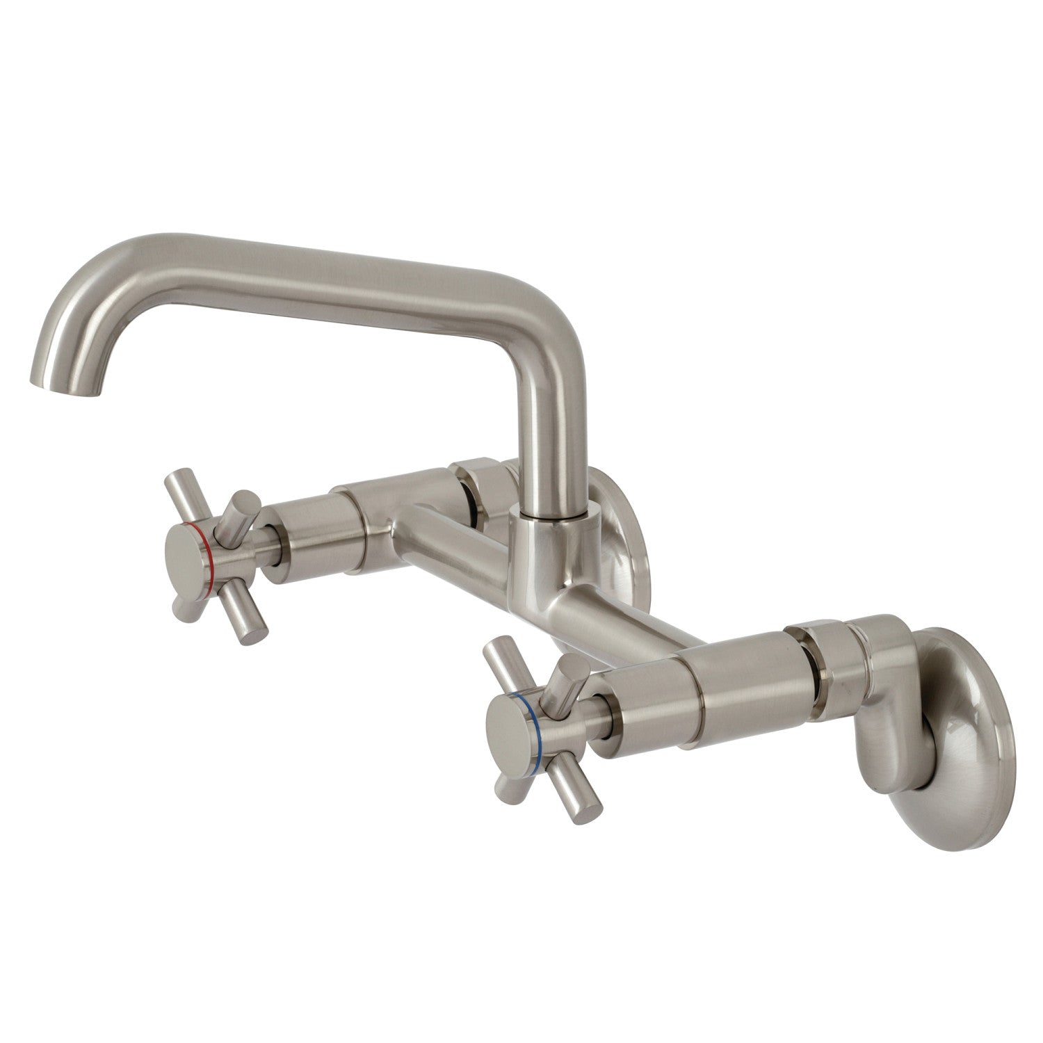 Kingston Sona KS423SN - Concord Two-Handle 2-Hole Wall Mount Kitchen Faucet, Brushed Nickel