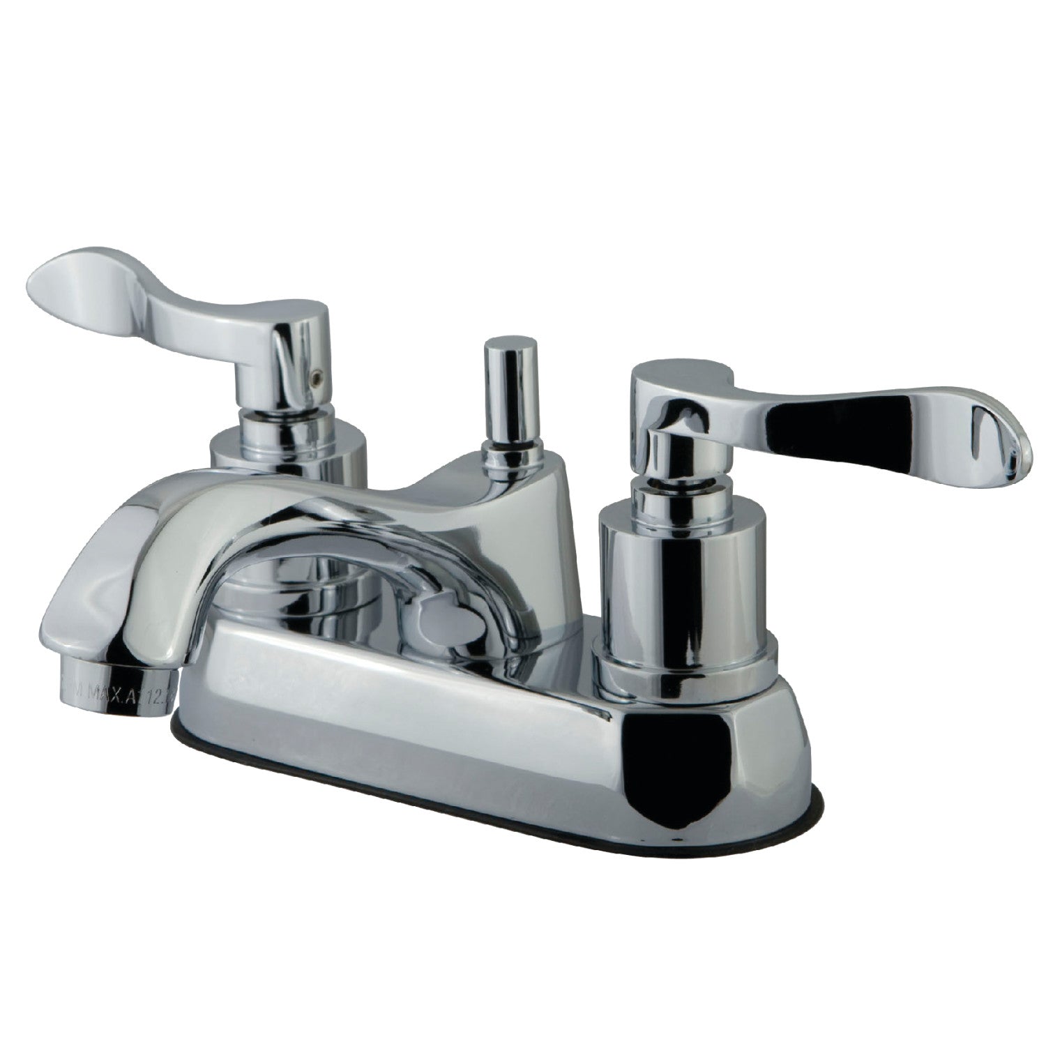 Kingston Tulare KS4261DFLDouble-Handle 3-Hole Deck Mount 4-Inch Centerset Bathroom Faucet with Brass Pop-Up, Polished Chrome