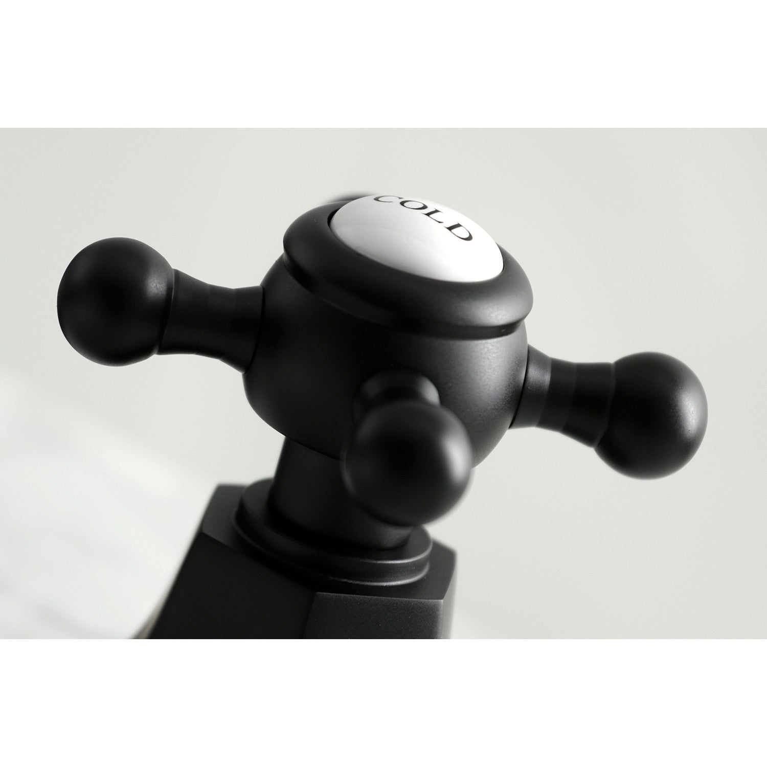 Kingston Heirloom KS4460BX - Metropolitan Two-Handle 3-Hole Deck Mount Widespread Bathroom Faucet with Brass Pop-Up, Matte Black — thumbnail 2