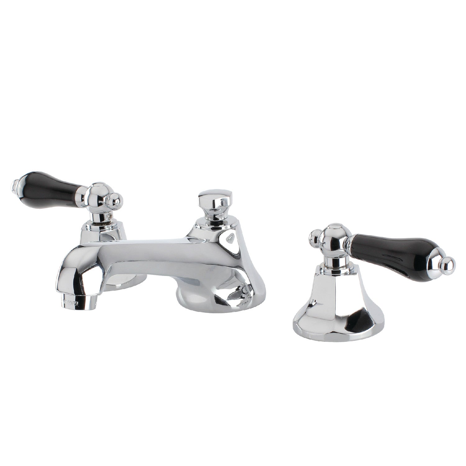 Kingston Tulare KS4461PKL - Duchess Two-Handle 3-Hole Deck Mount Widespread Bathroom Faucet with Brass Pop-Up, Polished Chrome