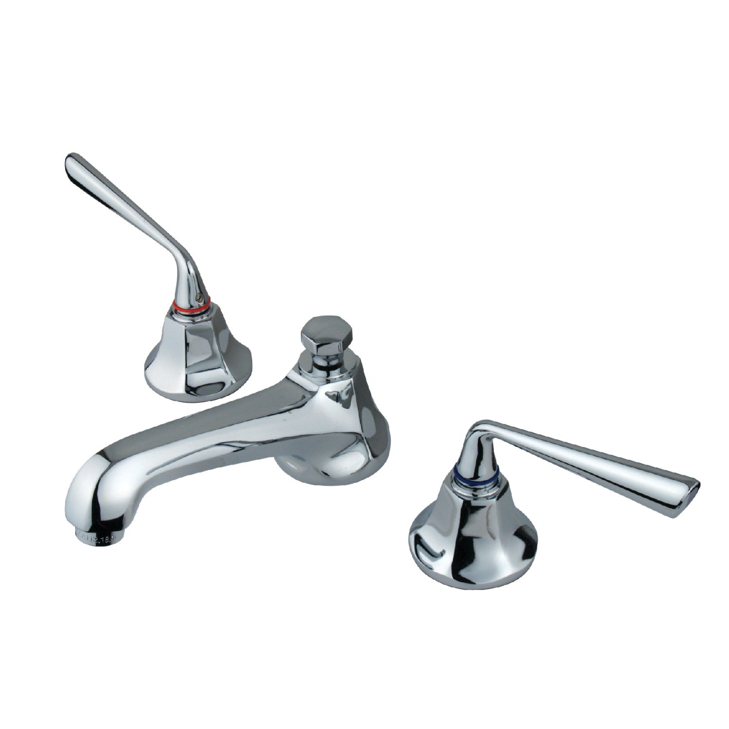 Kingston Tulare KS4461ZL - Silver Sage Two-Handle 3-Hole Deck Mount Widespread Bathroom Faucet with Brass Pop-Up, Polished Chrome
