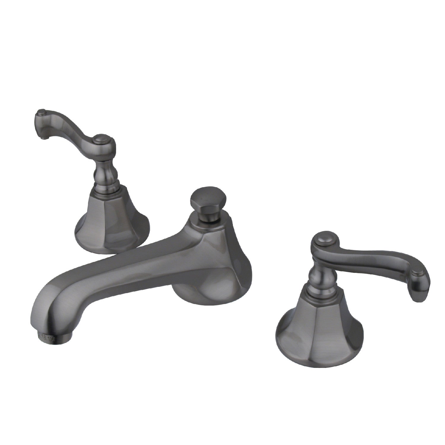 Kingston Tulare KS4468FL - Royale Two-Handle 3-Hole Deck Mount Widespread Bathroom Faucet with Brass Pop-Up, Brushed Nickel