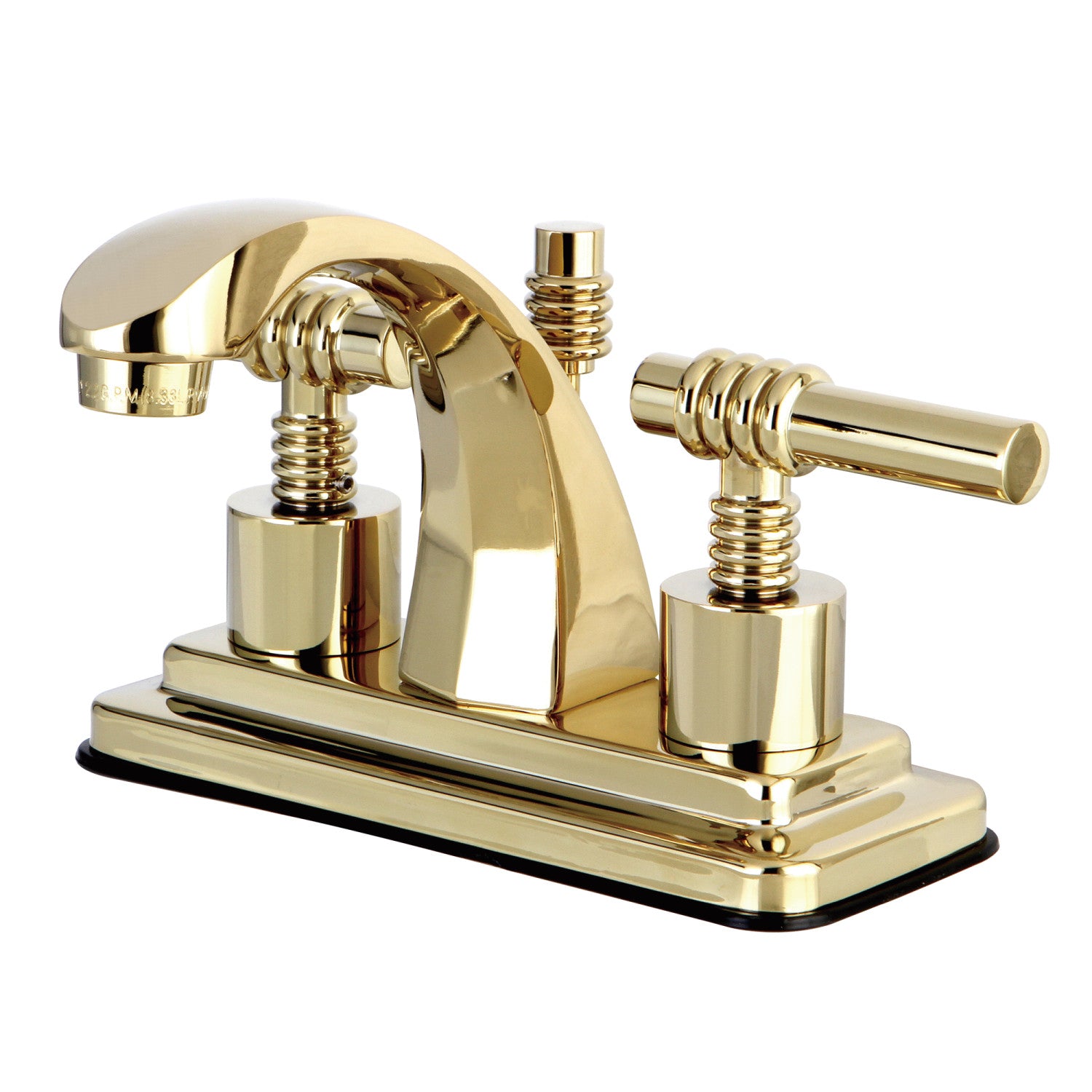 Kingston Tulare KS4642ML - Milano Double-Handle 3-Hole Deck Mount 4-Inch Centerset Bathroom Faucet with Brass Pop-Up, Polished Brass