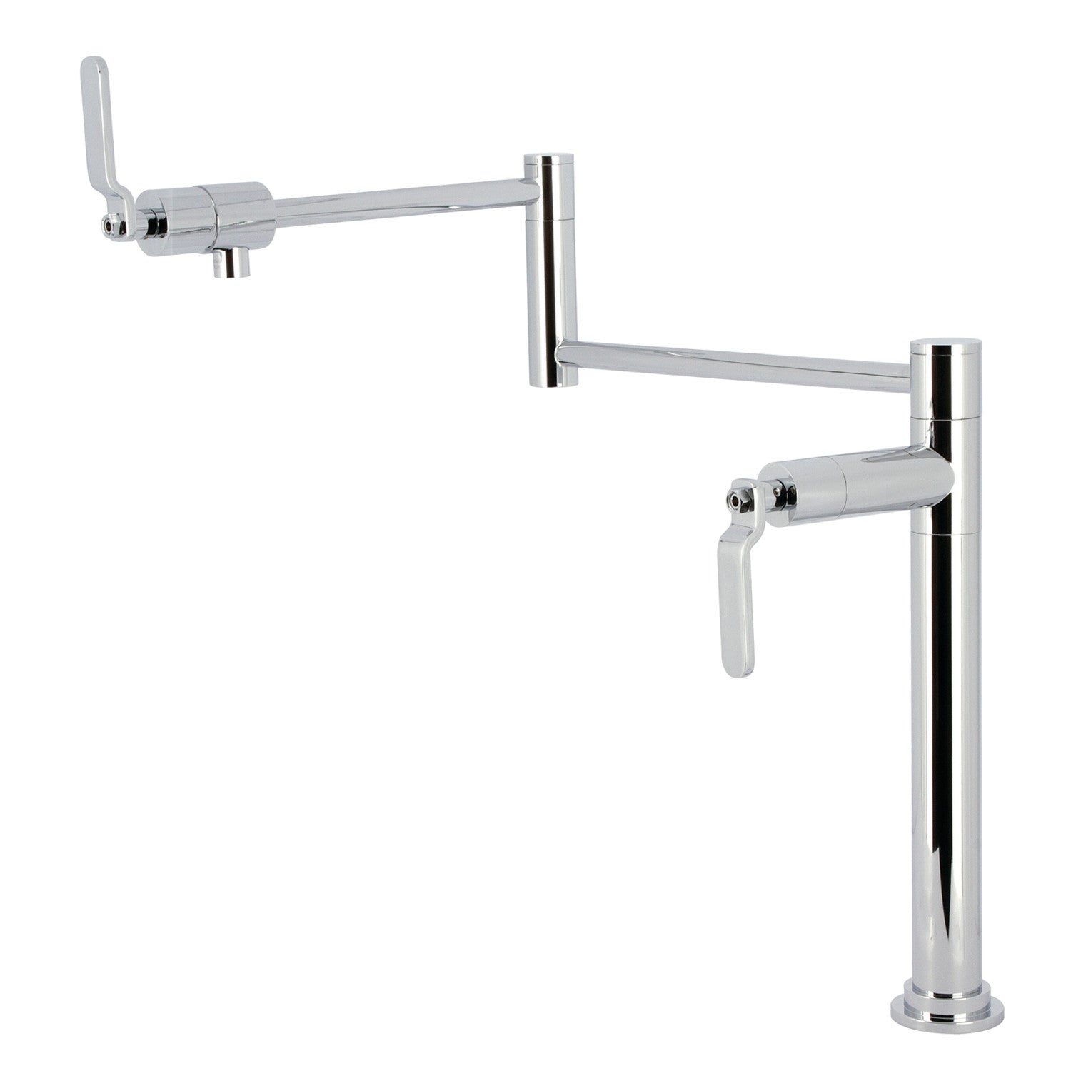 Kingston Sona KS4701KL - Whitaker Two-Handle 1-Hole Deck Mount Pot Filler Faucet, Polished Chrome