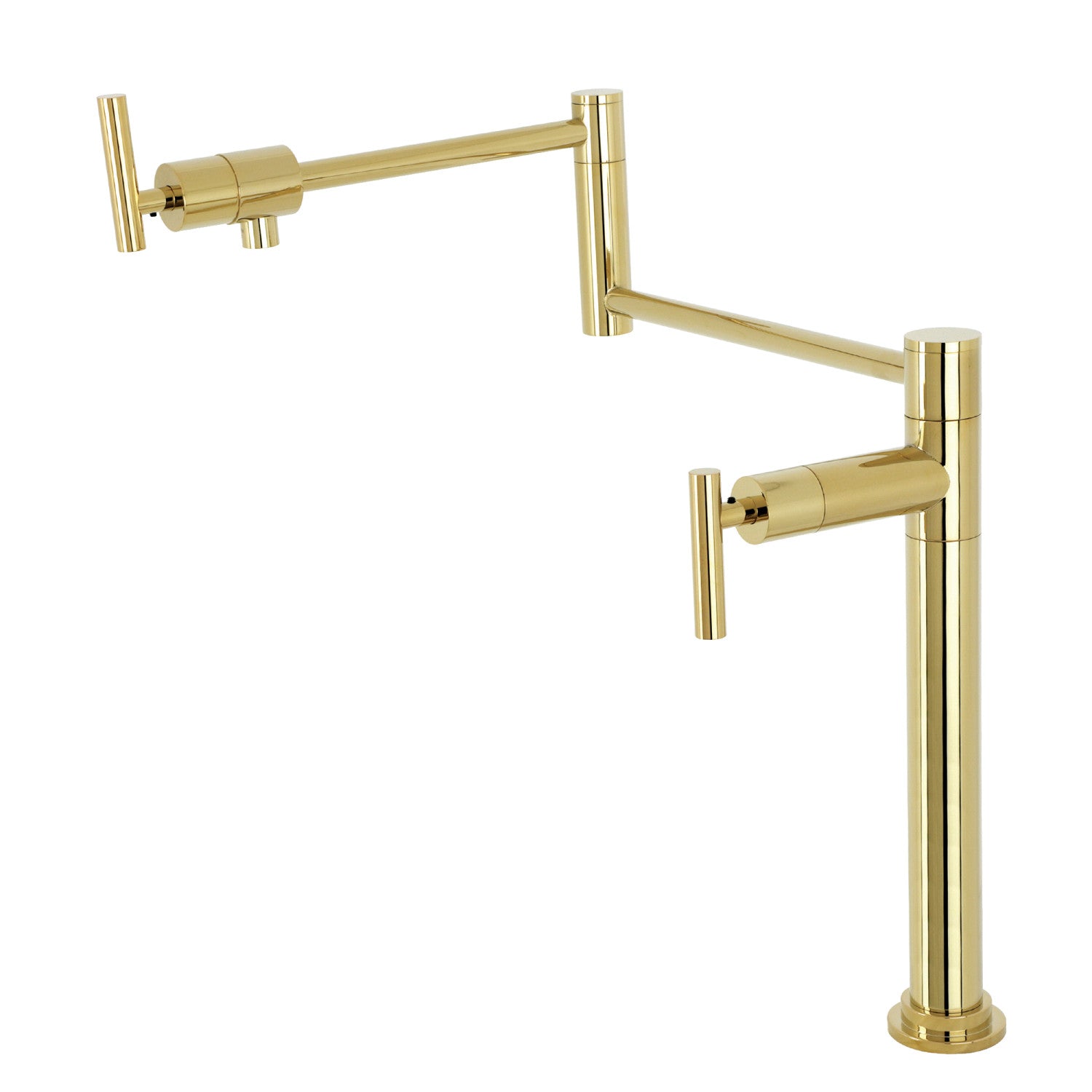 Kingston Sona KS4702CML - Manhattan Two-Handle 1-Hole Deck Mount Pot Filler Faucet, Polished Brass