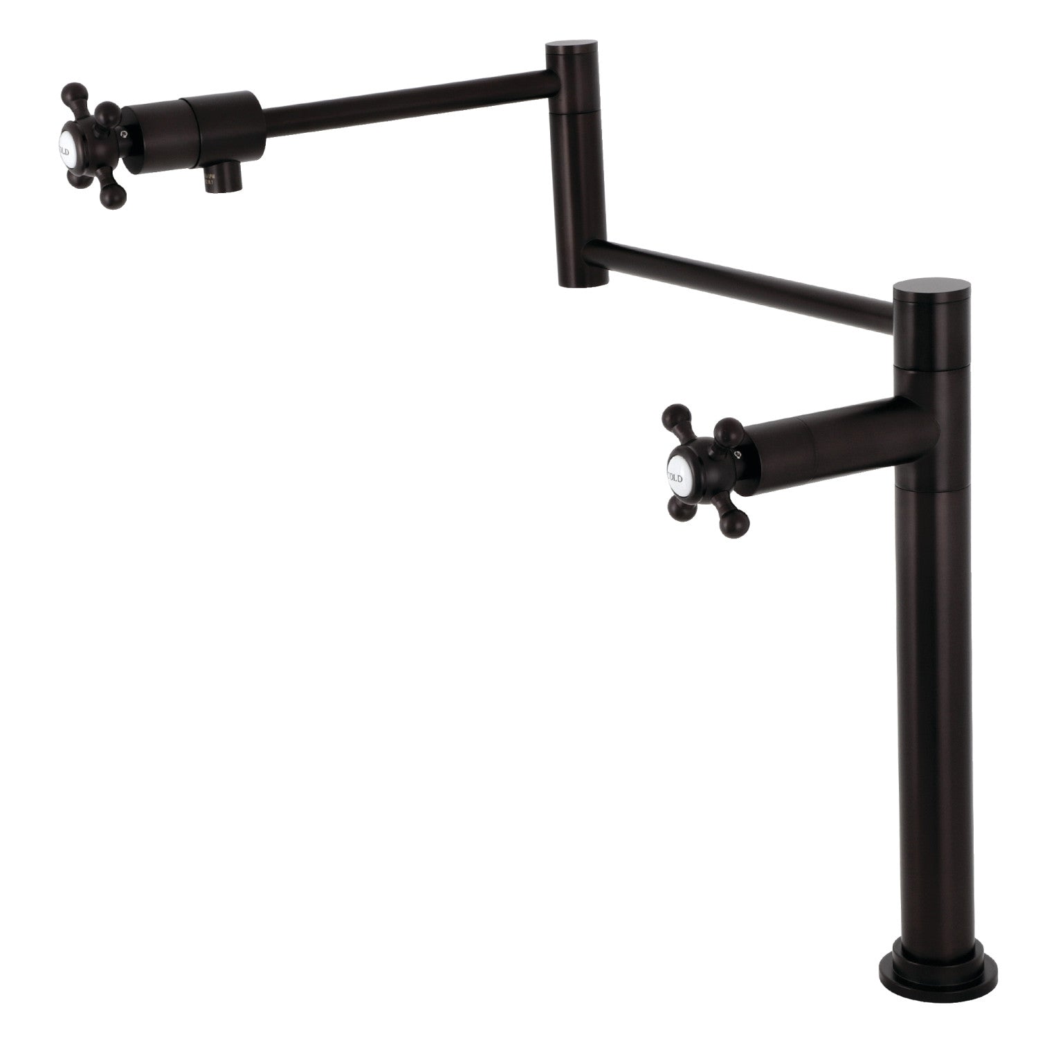 Kingston Metropolitan KS4705BX Two-Handle 1-Hole Deck Mount Pot Filler Faucet, Oil Rubbed Bronze