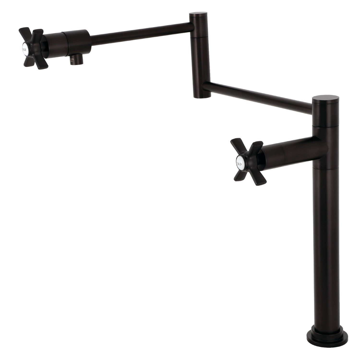 Kingston Tulare KS4705ZX - Millennium Two-Handle 1-Hole Deck Mount Pot Filler Faucet, Oil Rubbed Bronze