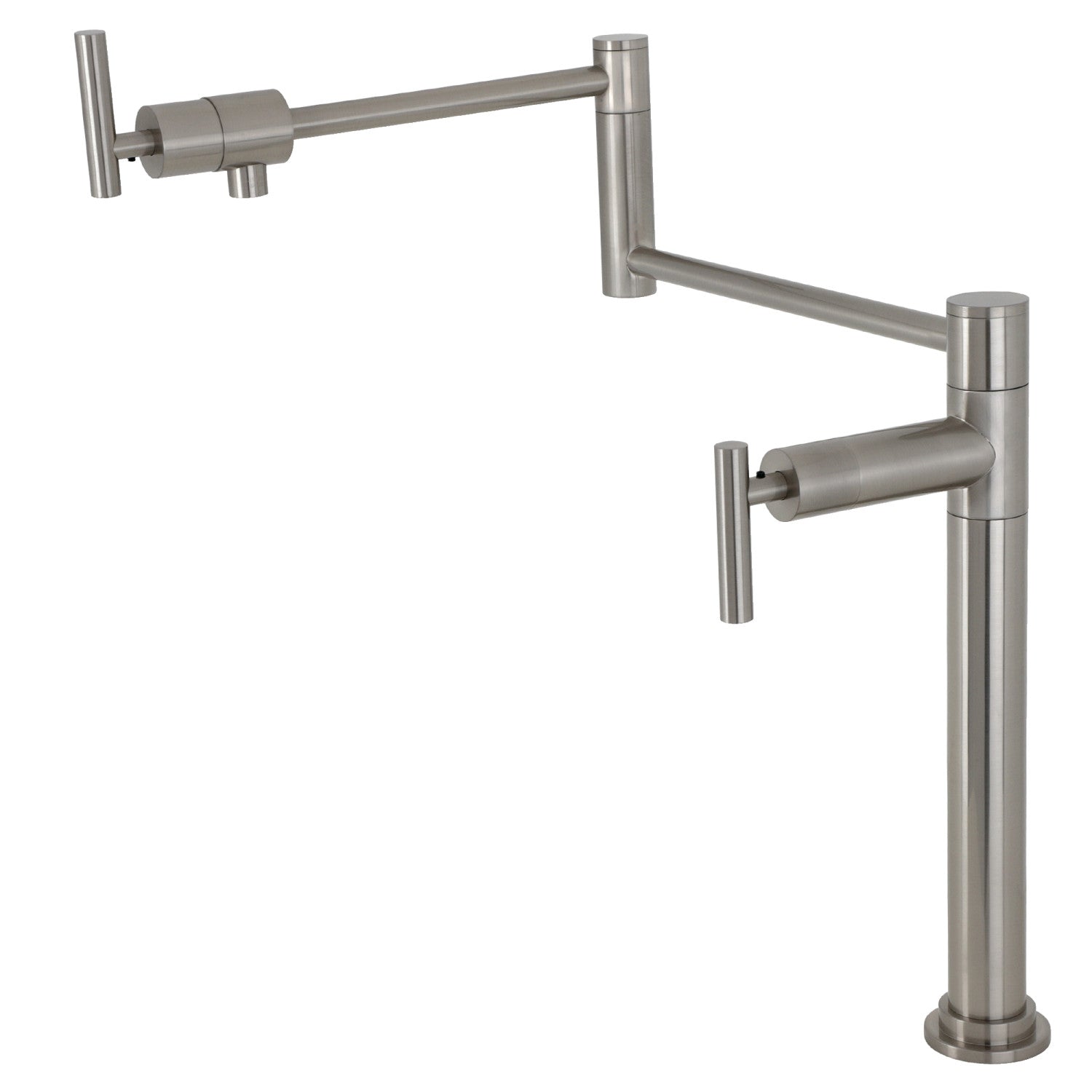 Kingston Sona KS4708CML - Manhattan Two-Handle 1-Hole Deck Mount Pot Filler Faucet, Brushed Nickel