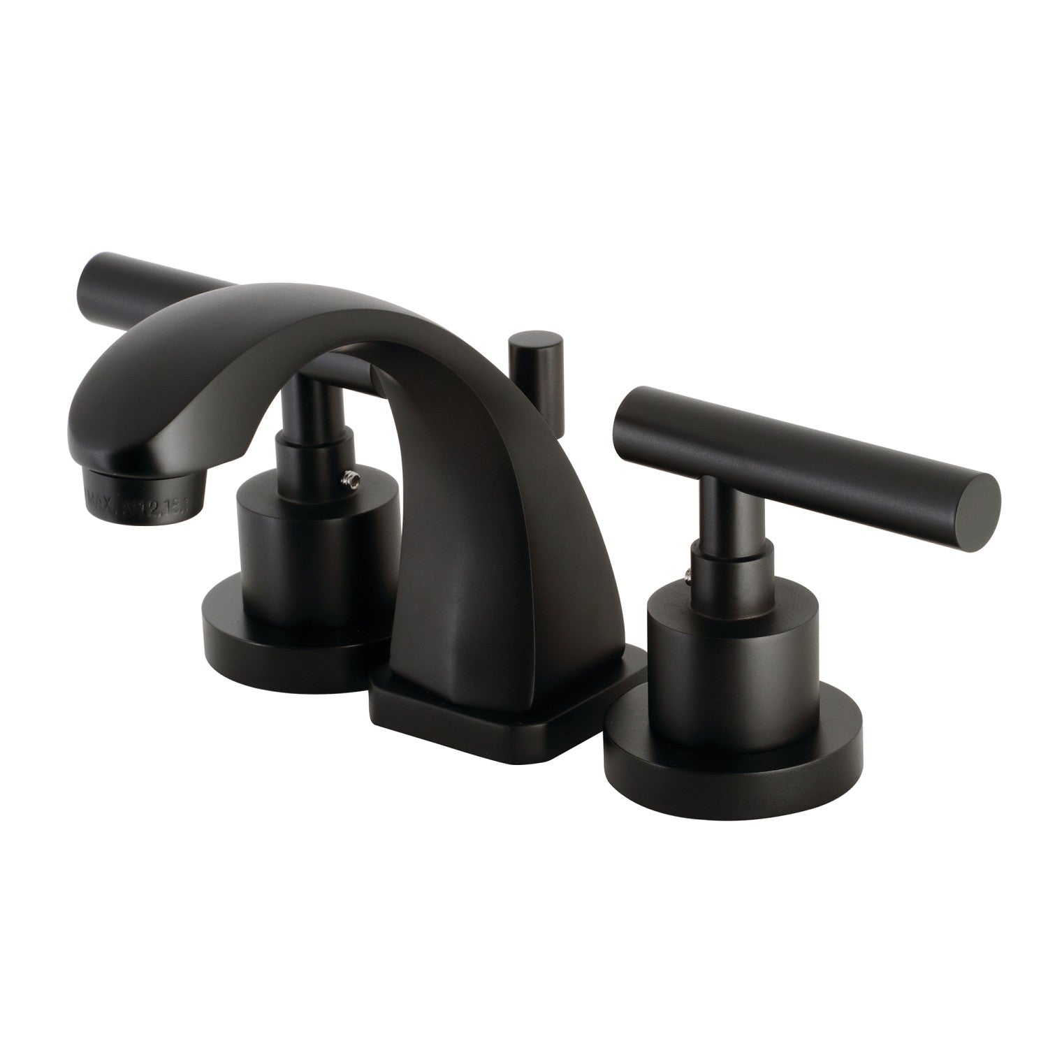 Kingston Tulare KS4940CML - Manhattan Two-Handle 3-Hole Deck Mount Widespread Bathroom Faucet with Brass Pop-Up, Matte Black