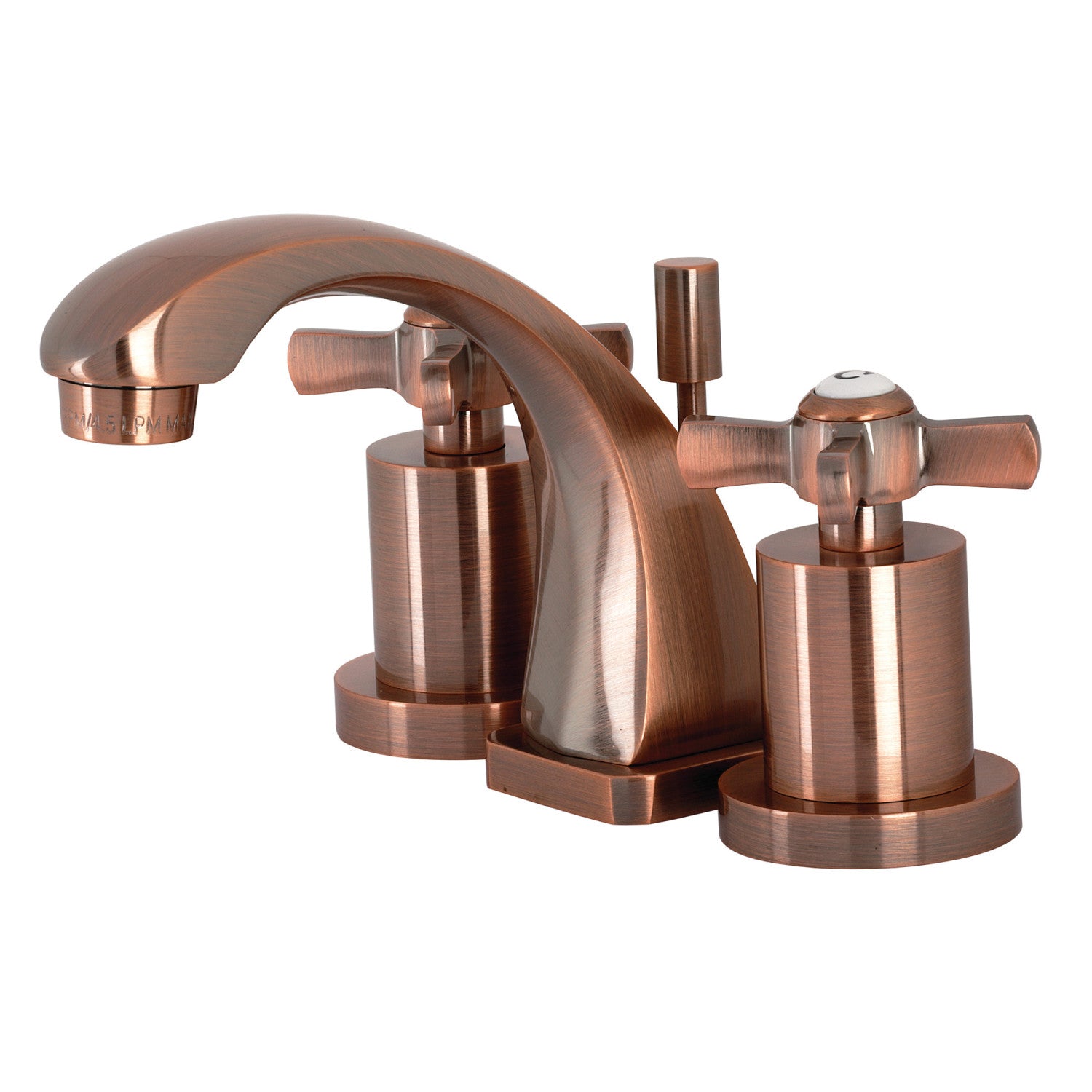 Kingston Tulare KS494ZXAC - Millennium Two-Handle 3-Hole Deck Mount Widespread Bathroom Faucet with Brass Pop-Up, Antique Copper