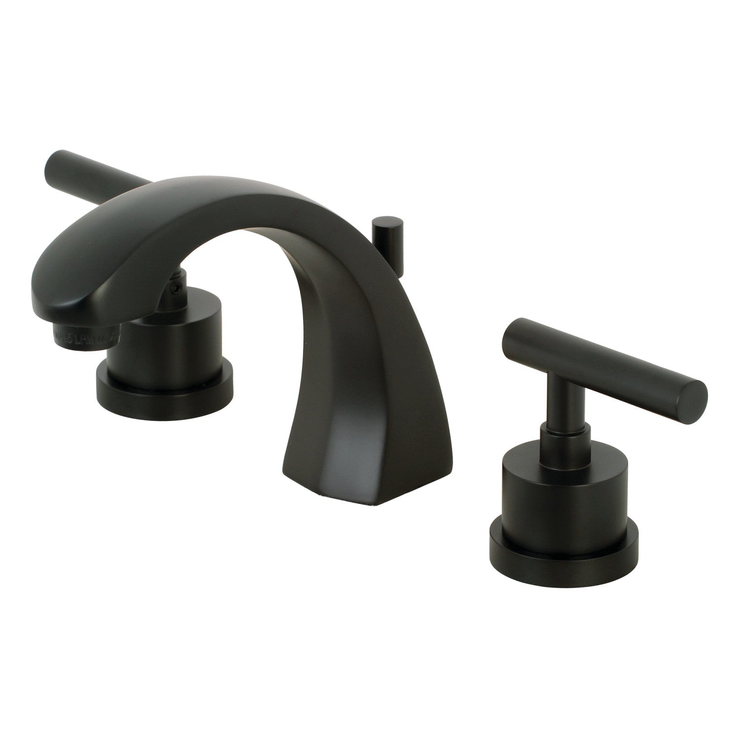 Kingston Sona KS4980CML - Manhattan Two-Handle 3-Hole Deck Mount Widespread Bathroom Faucet with Brass Pop-Up, Matte Black