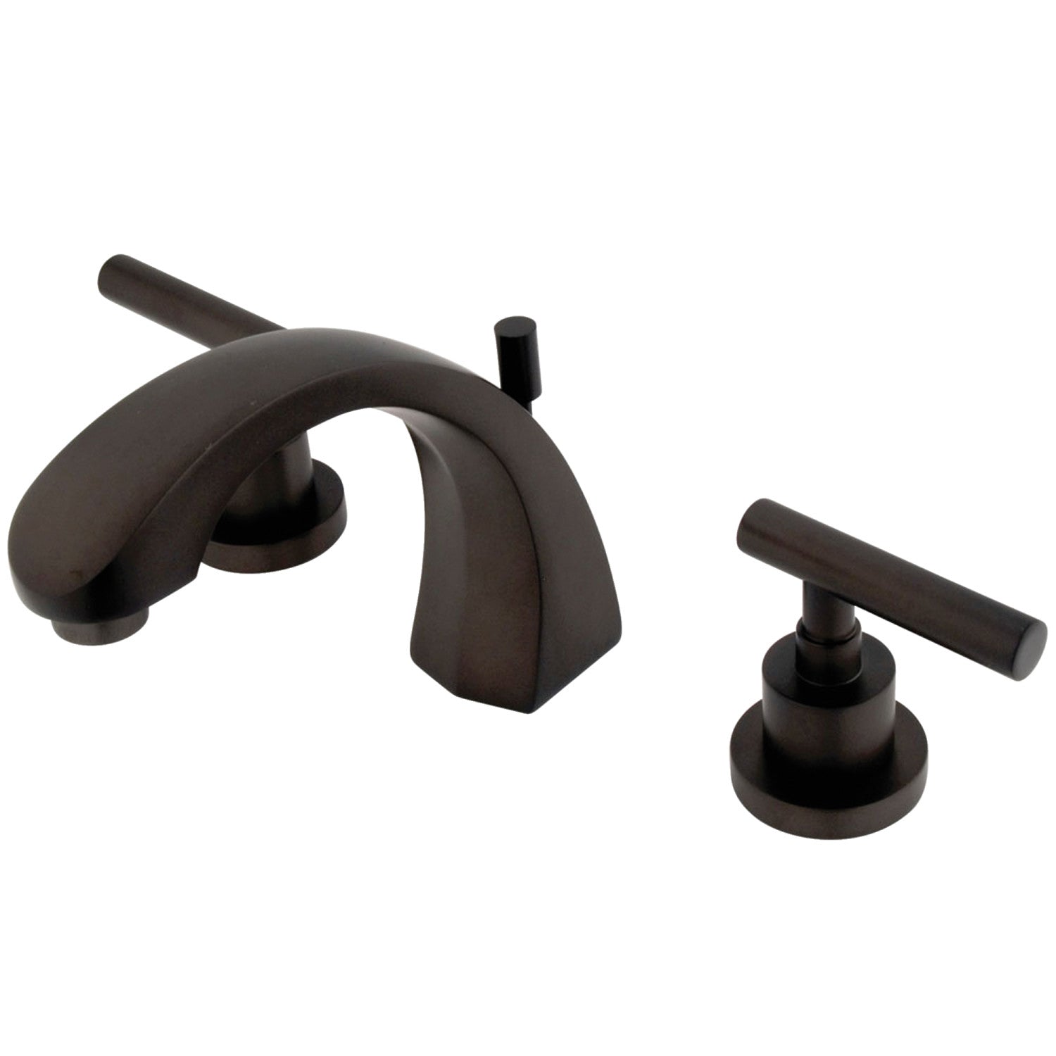 Kingston Sona KS4985CML - Manhattan Two-Handle 3-Hole Deck Mount Widespread Bathroom Faucet with Brass Pop-Up, Oil Rubbed Bronze