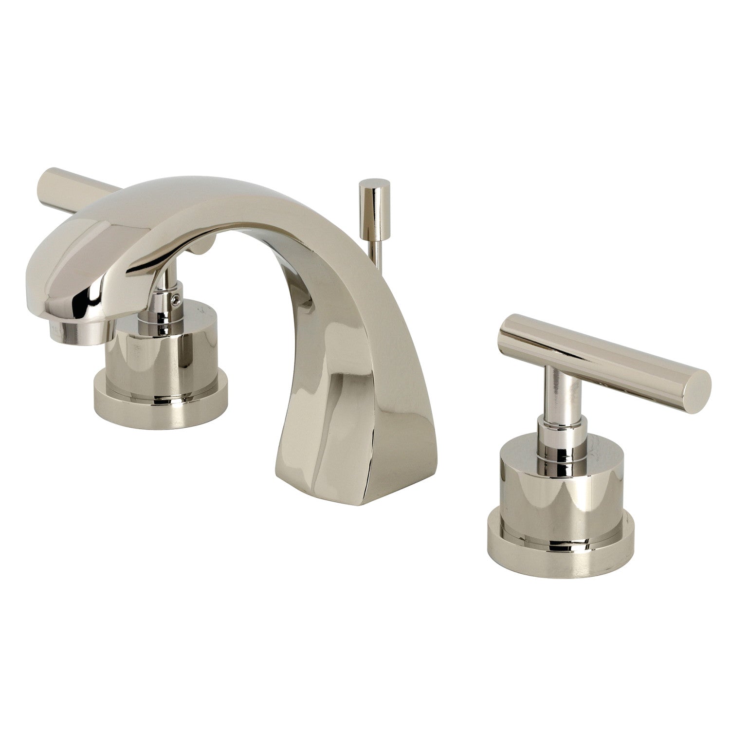 Kingston Sona KS4986CML - Manhattan Two-Handle 3-Hole Deck Mount Widespread Bathroom Faucet with Brass Pop-Up, Polished Nickel