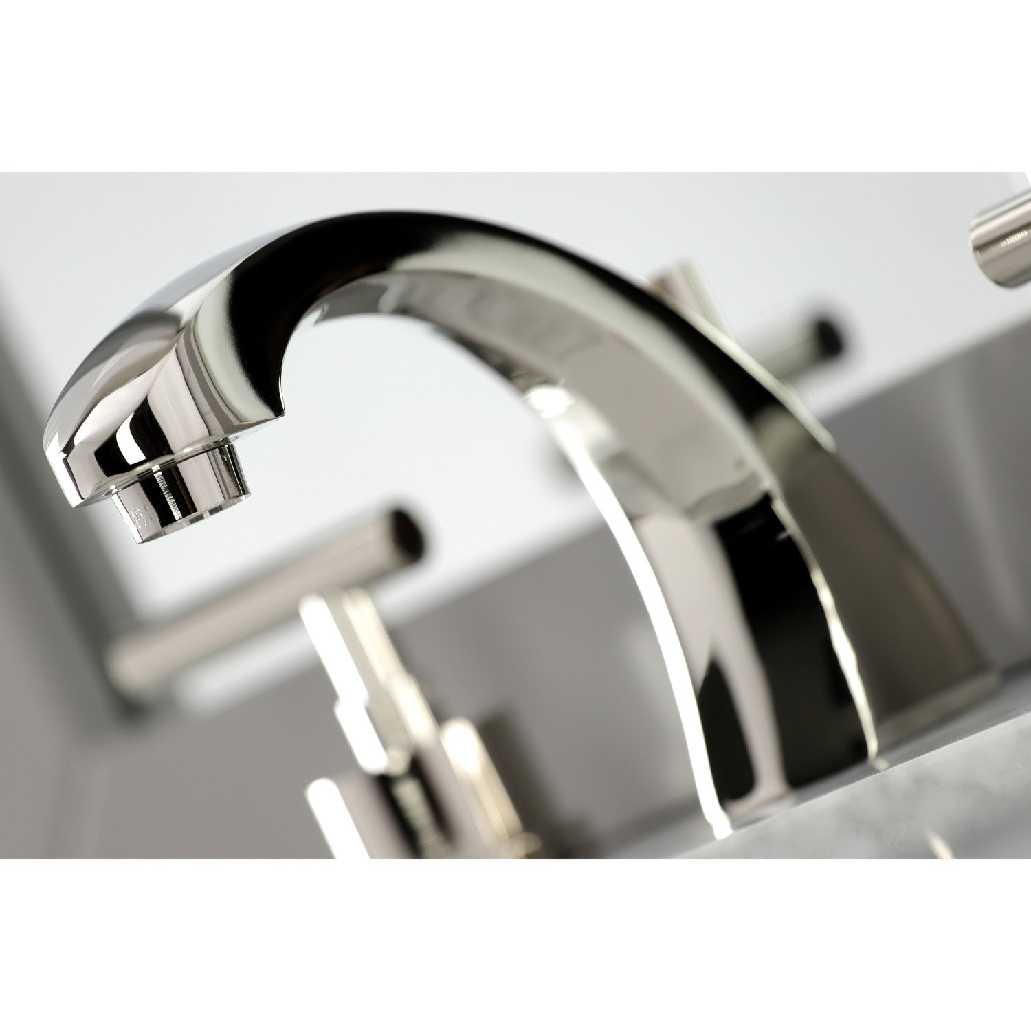 Kingston Sona KS4986CML - Manhattan Two-Handle 3-Hole Deck Mount Widespread Bathroom Faucet with Brass Pop-Up, Polished Nickel — thumbnail 3