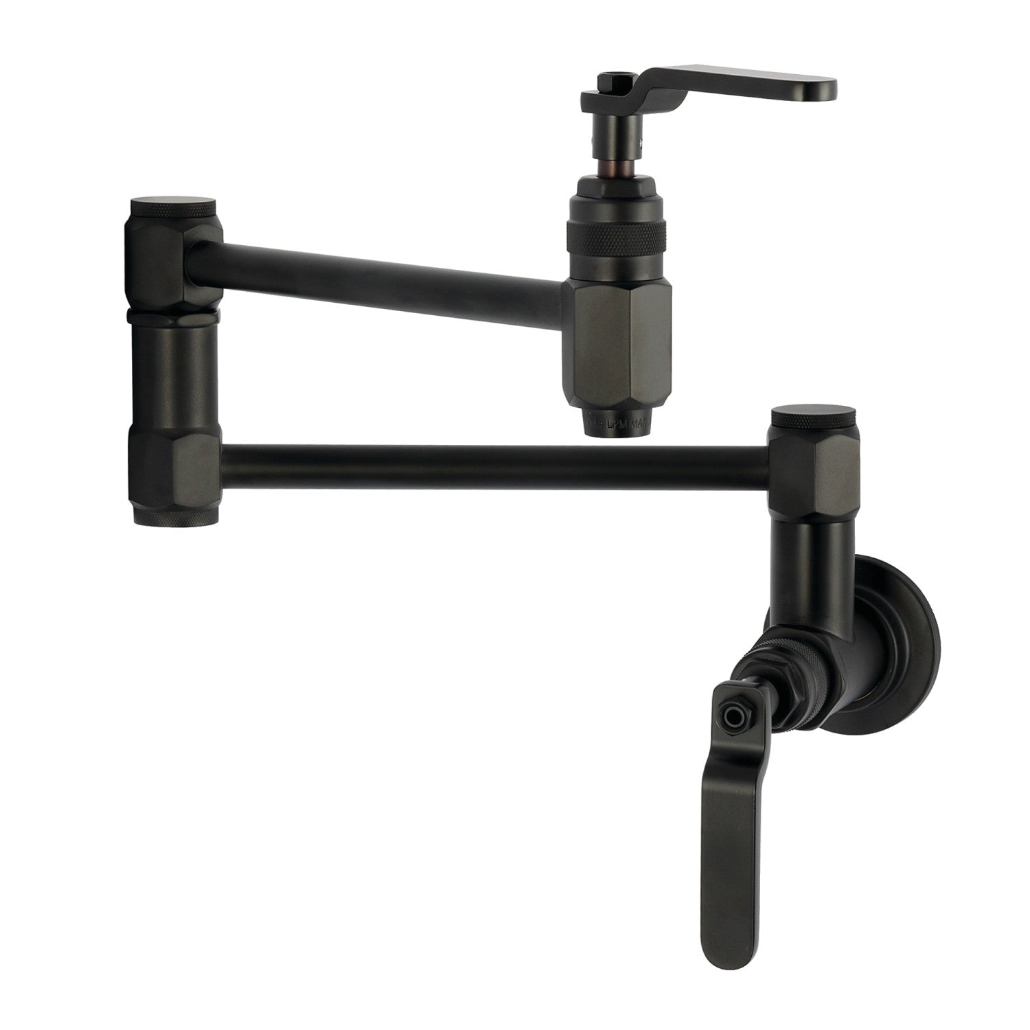 Kingston Sona KS5100KL - Whitaker Two-Handle 1-Hole Wall Mount Pot Filler Faucet, Matte Black