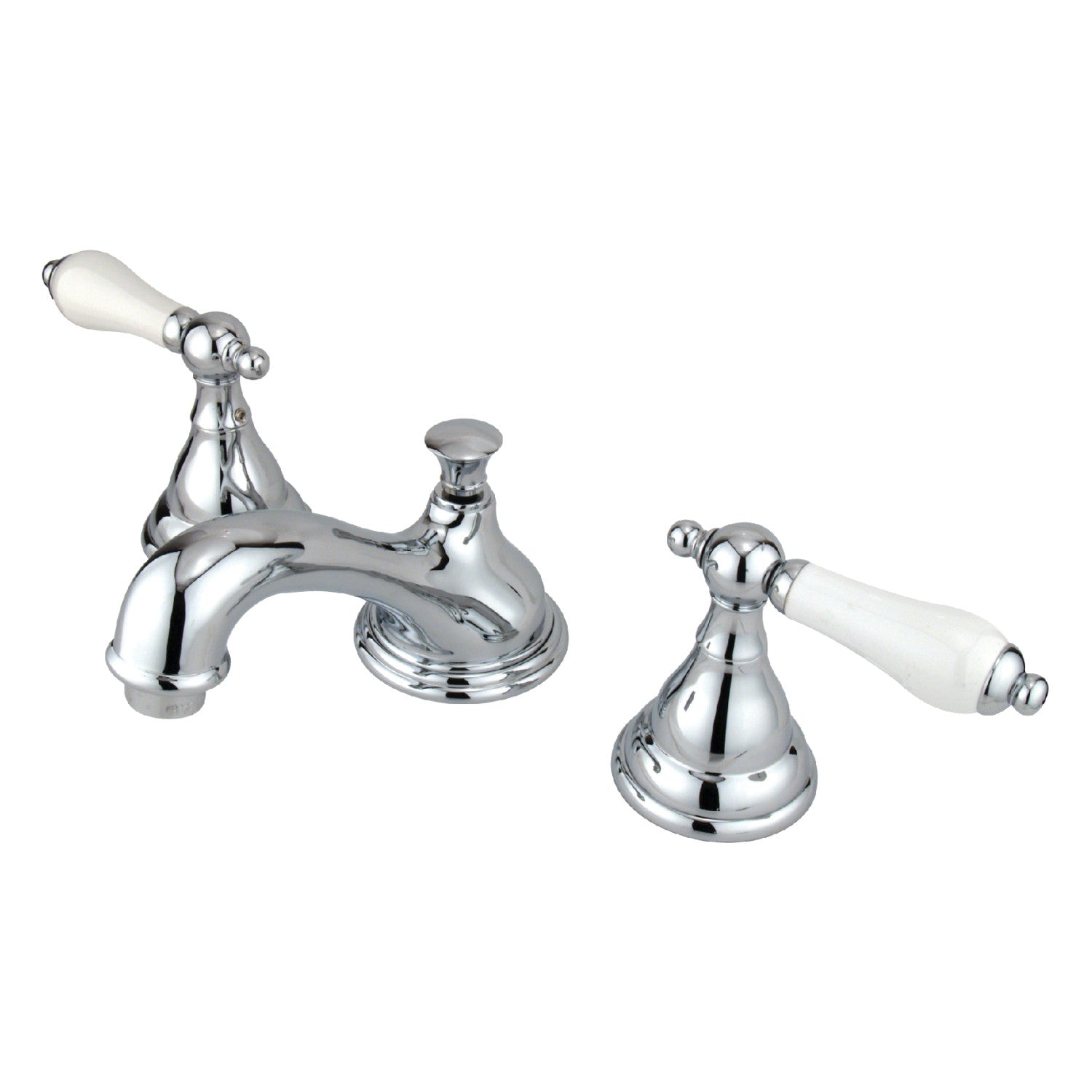 Kingston Heirloom KS5561PL - Royale Two-Handle 3-Hole Deck Mount Widespread Bathroom Faucet with Brass Pop-Up, Polished Chrome