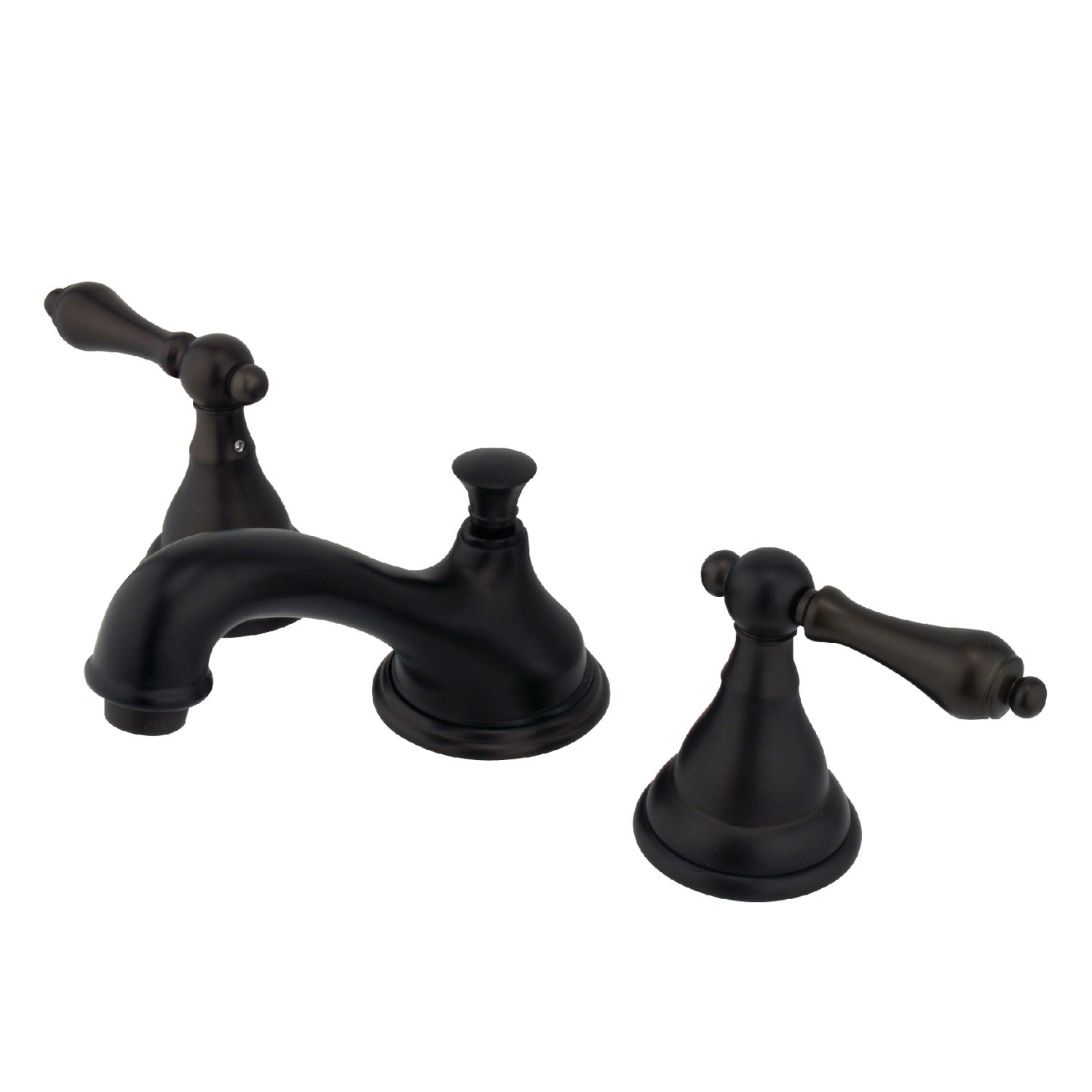 Kingston Heirloom KS5565ALTwo-Handle 3-Hole Deck Mount Widespread Bathroom Faucet with Brass Pop-Up, Oil Rubbed Bronze
