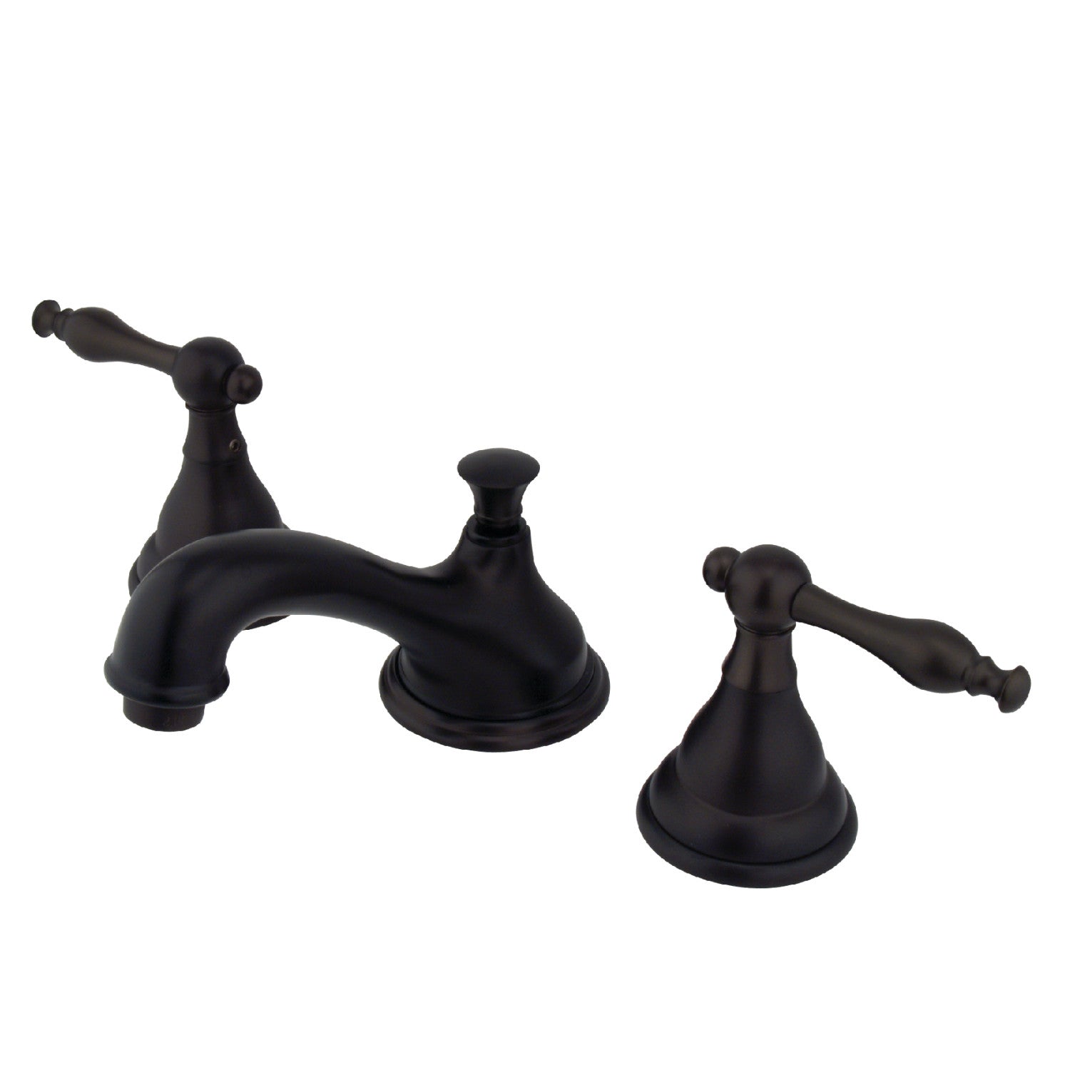 Kingston Tulare KS5565NLTwo-Handle 3-Hole Deck Mount Widespread Bathroom Faucet with Brass Pop-Up, Oil Rubbed Bronze