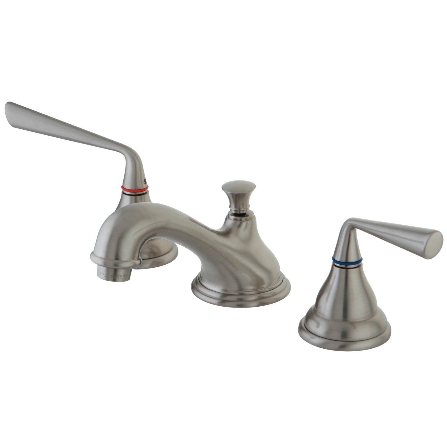 Kingston Tulare KS5568ZL - Silver Sage Two-Handle 3-Hole Deck Mount Widespread Bathroom Faucet with Brass Pop-Up, Brushed Nickel