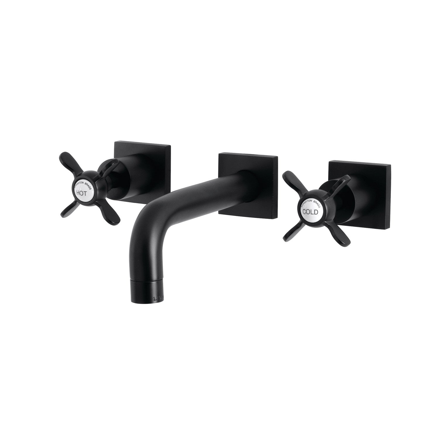 Kingston Tulare KS6120BEX - Essex Double-Handle 3-Hole Wall Mount Bathroom Faucet, Matte Black