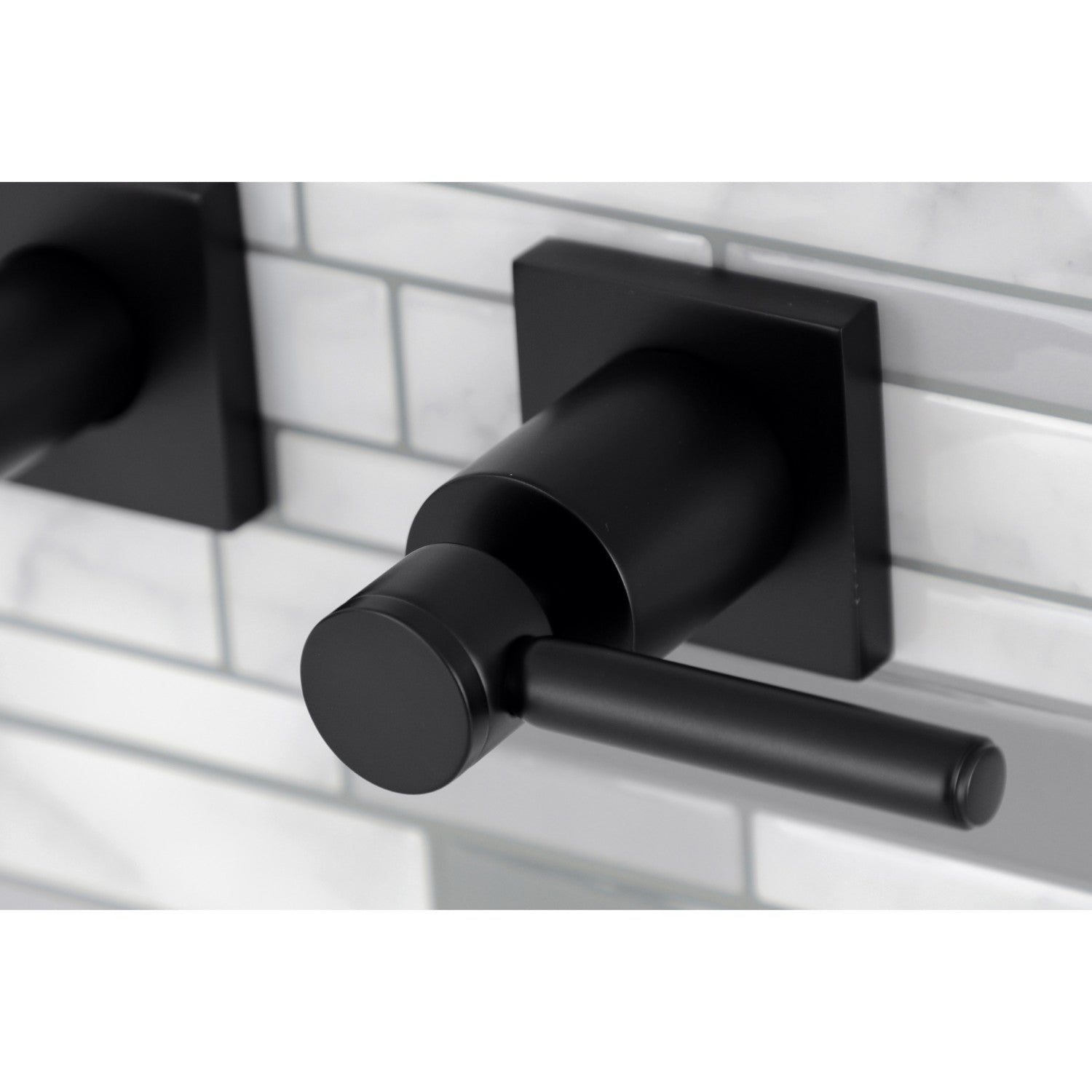Kingston Sona KS6120DL - Concord Double-Handle 3-Hole Wall Mount Bathroom Faucet, Matte Black — thumbnail 2