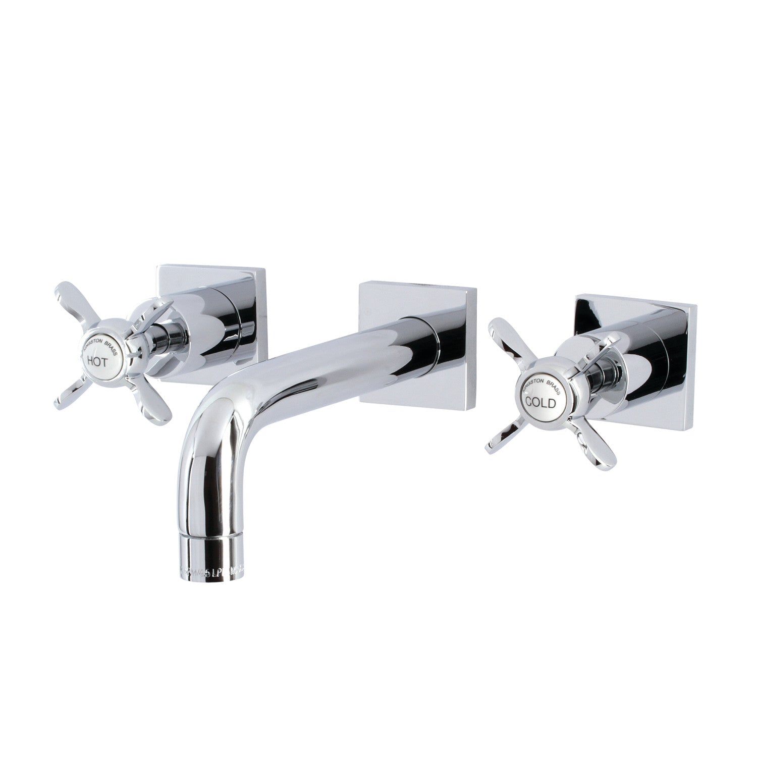 Kingston Tulare KS6121BEX - Essex Double-Handle 3-Hole Wall Mount Bathroom Faucet, Polished Chrome