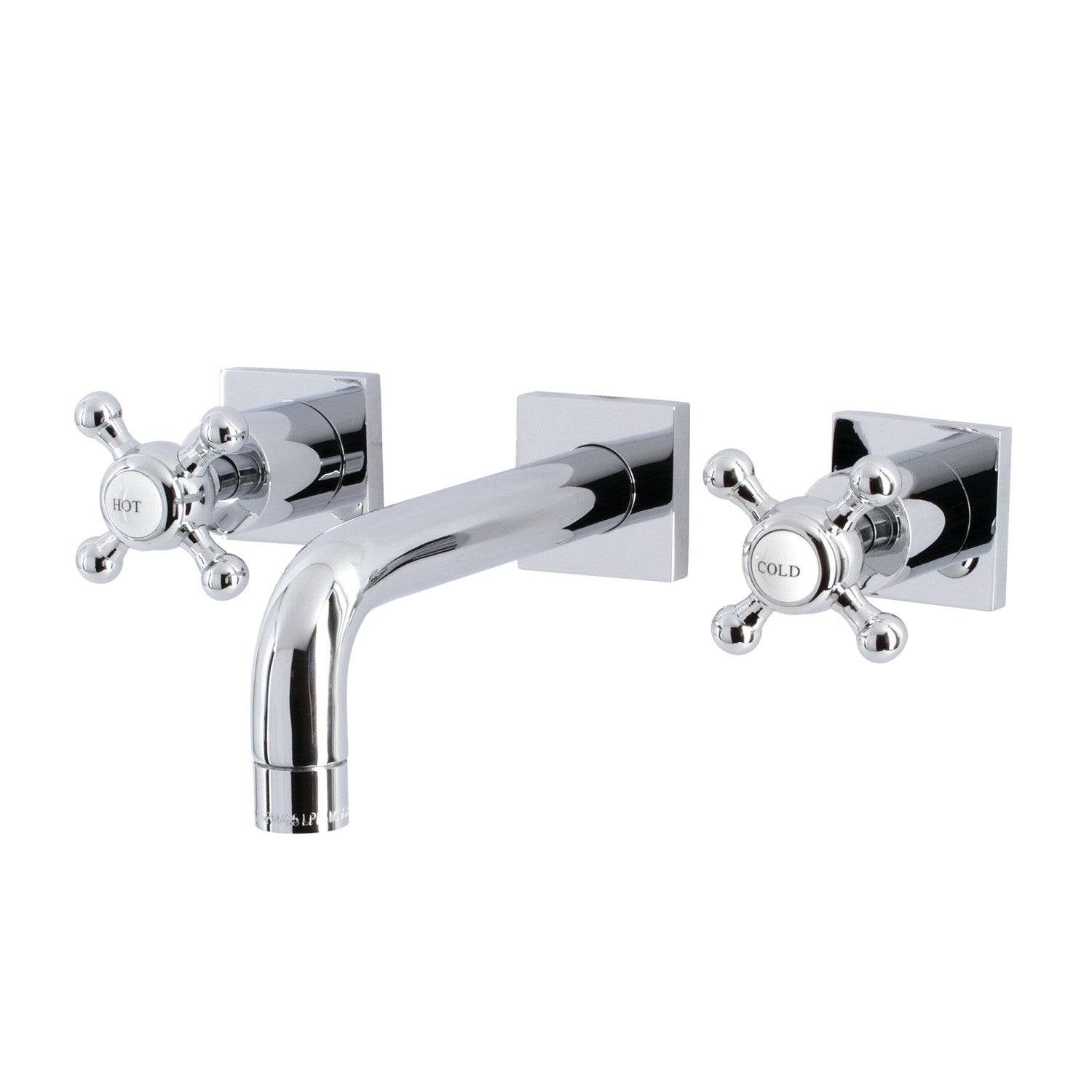 Kingston Tulare KS6121BX - Metropolitan Double-Handle 3-Hole Wall Mount Bathroom Faucet, Polished Chrome